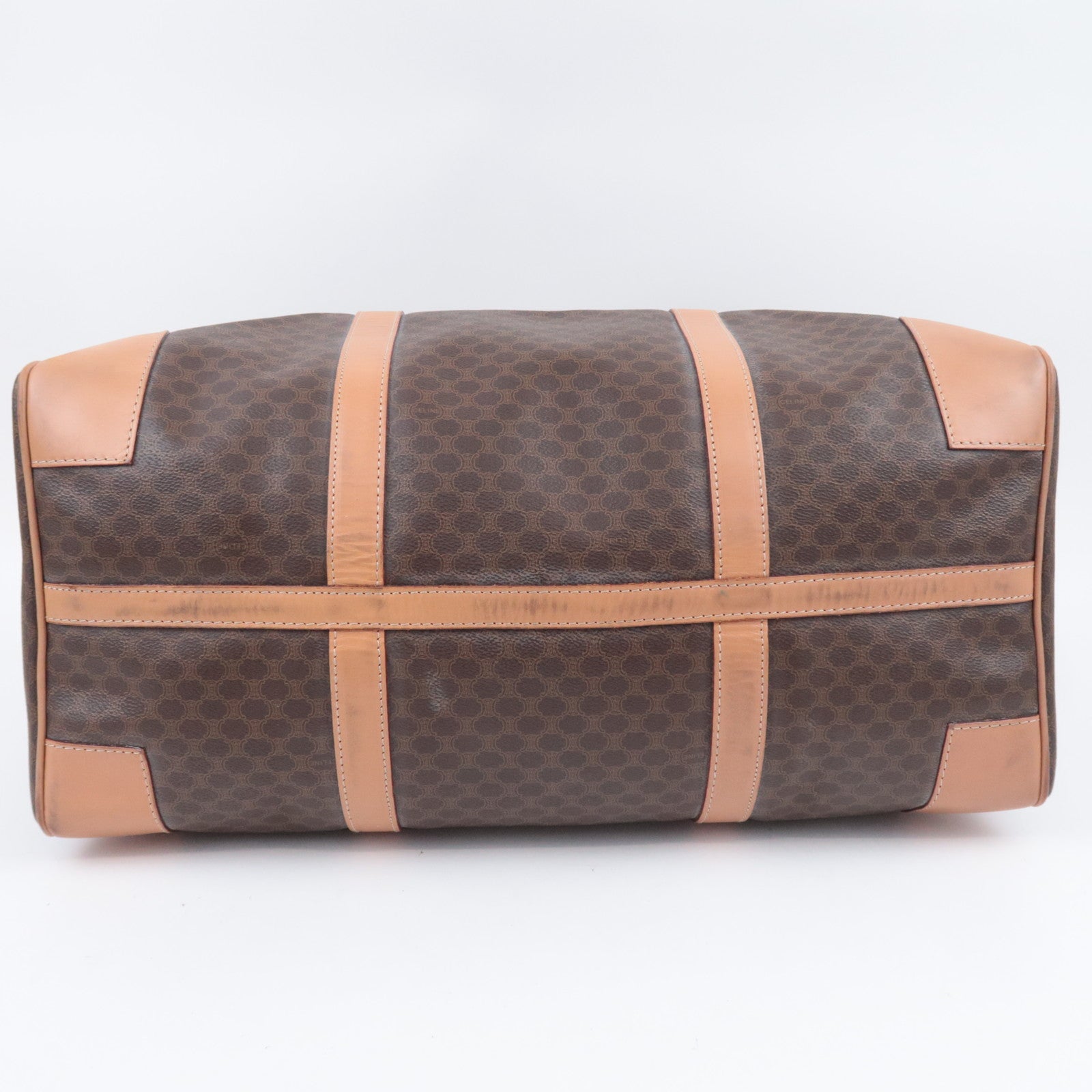 CELINE Macadam PVC Leather Boston Bag Brown
