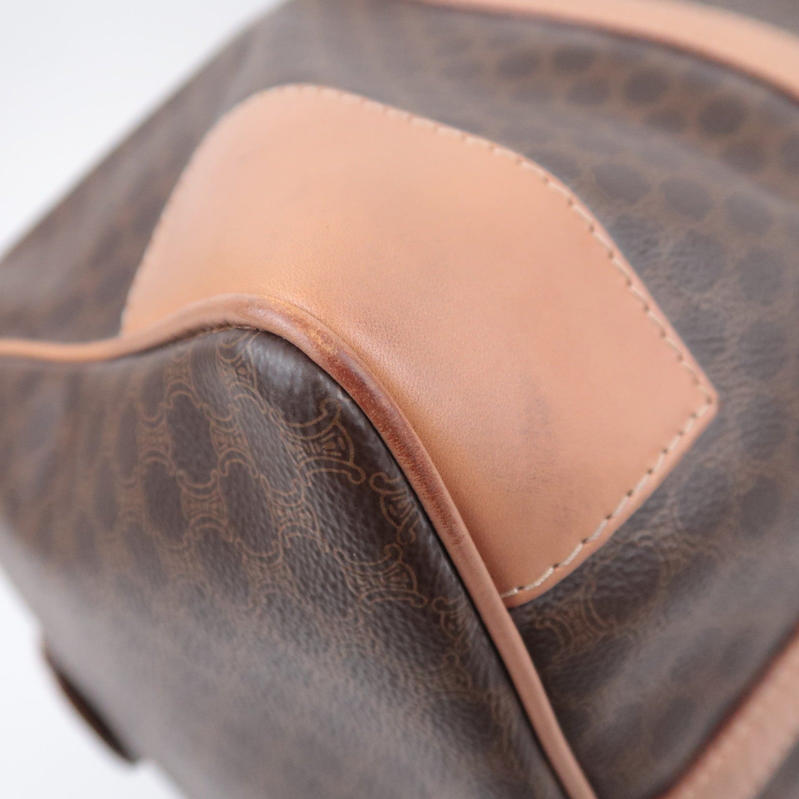 CELINE Macadam PVC Leather Boston Bag Brown
