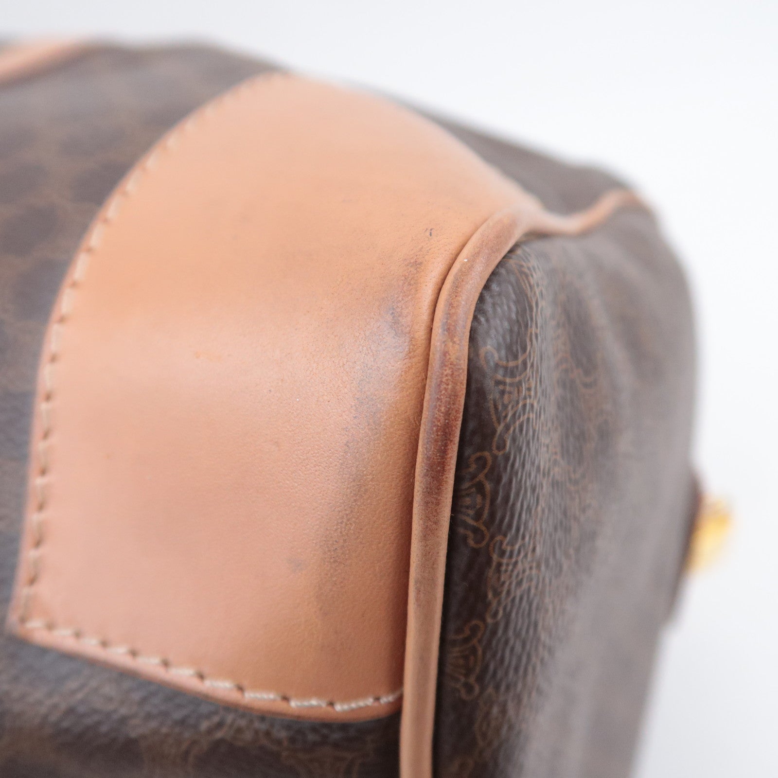 CELINE Macadam PVC Leather Boston Bag Brown