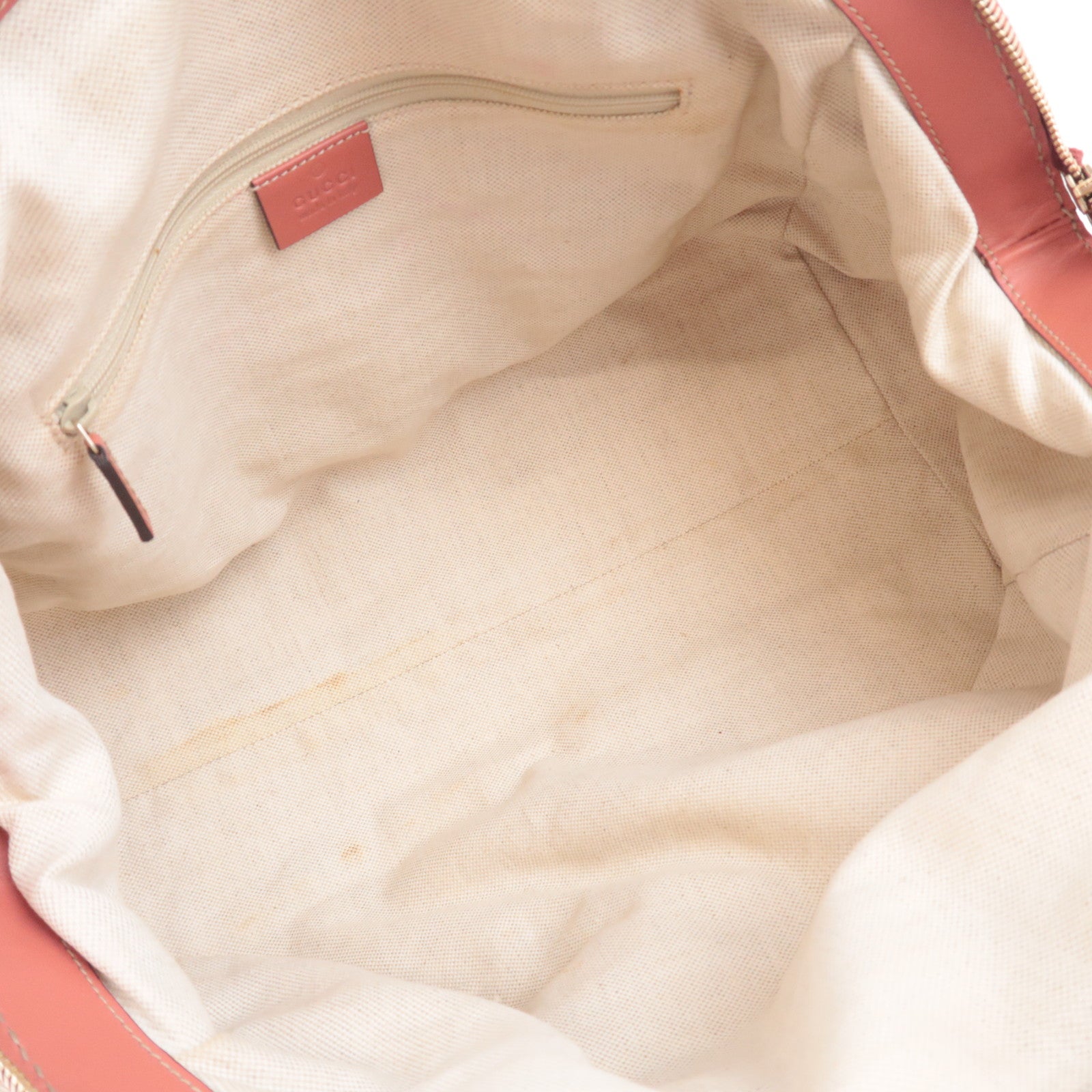 GUCCI Sukey Diamante Canvas Shoulder Bag Beige Pink 223974