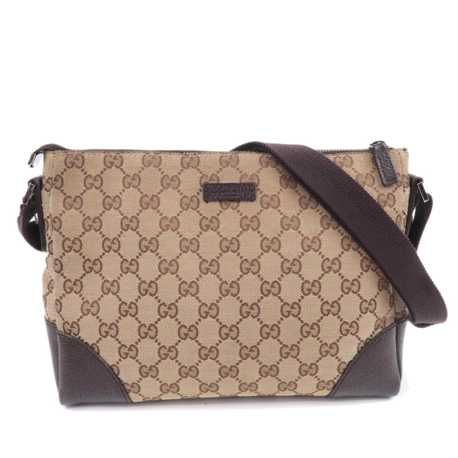 GUCCI GG Canvas Shoulder Bag Beige 11427391615