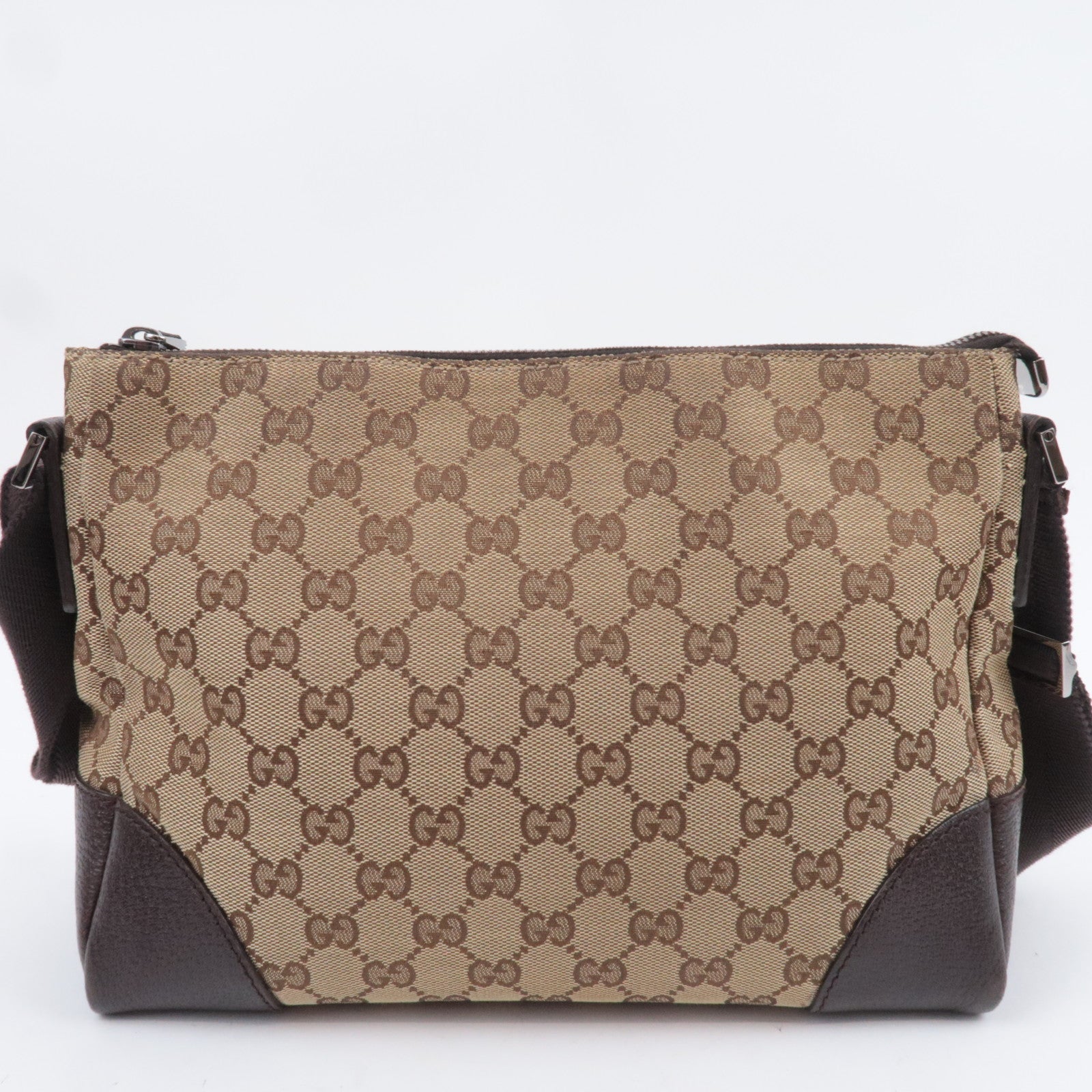 GUCCI GG Canvas Shoulder Bag Beige 114273