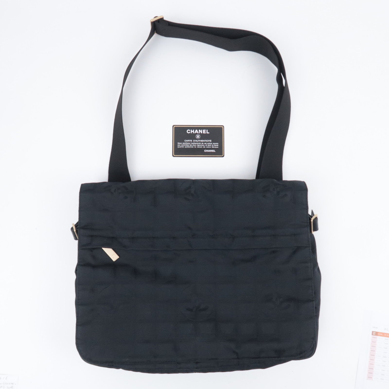 CHANEL New Travel Line Nylon Jacquard Shoulder Bag Black