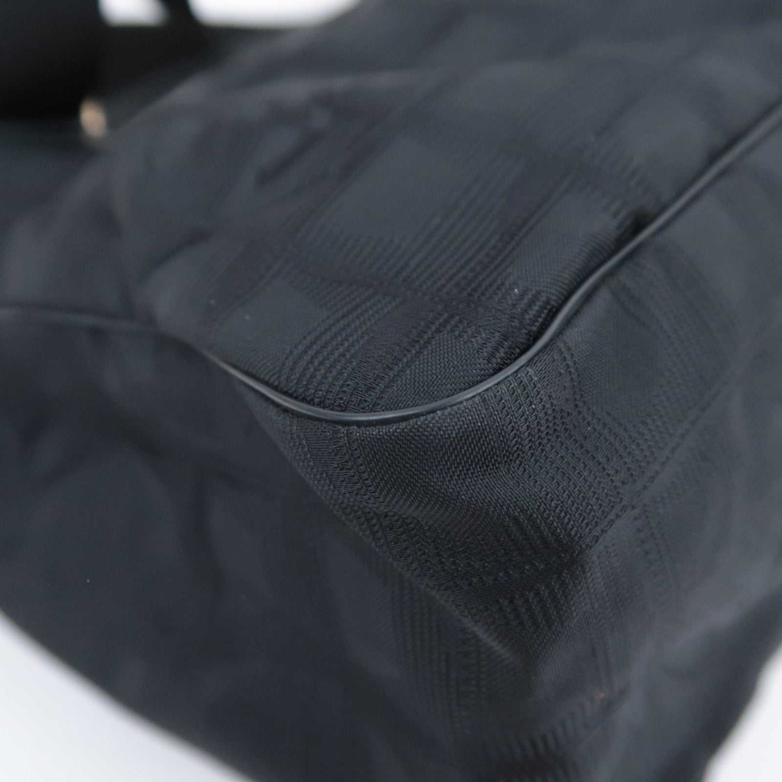 CHANEL New Travel Line Nylon Jacquard Shoulder Bag Black