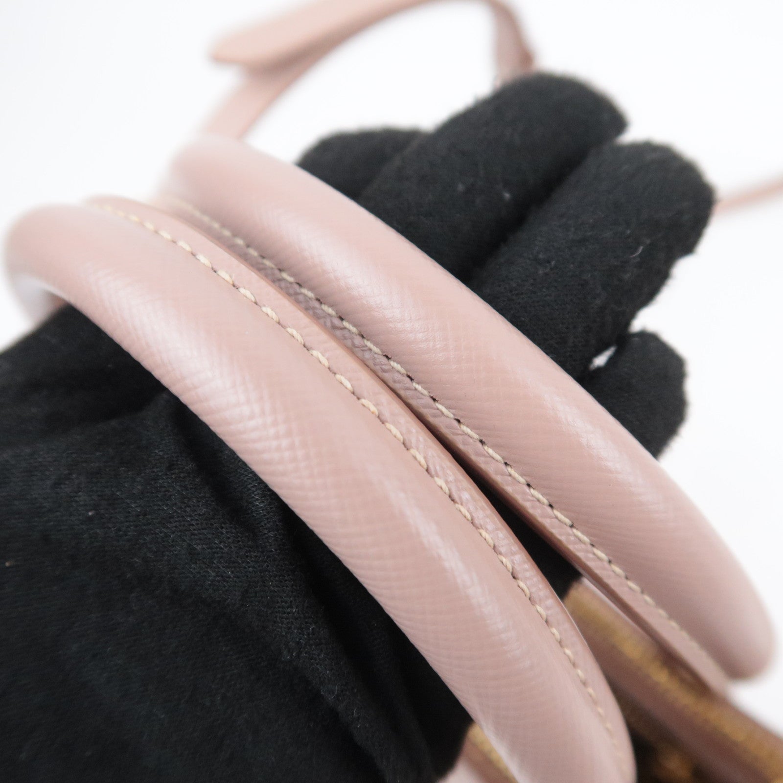 PRADA Galleria Saffiano 2Way Leather Handbag Pink Beige BN1801