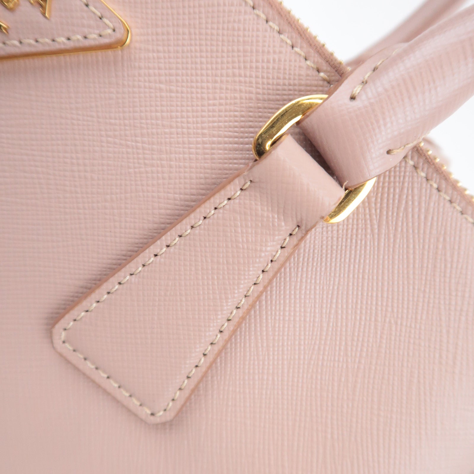 PRADA Galleria Saffiano 2Way Leather Handbag Pink Beige BN1801