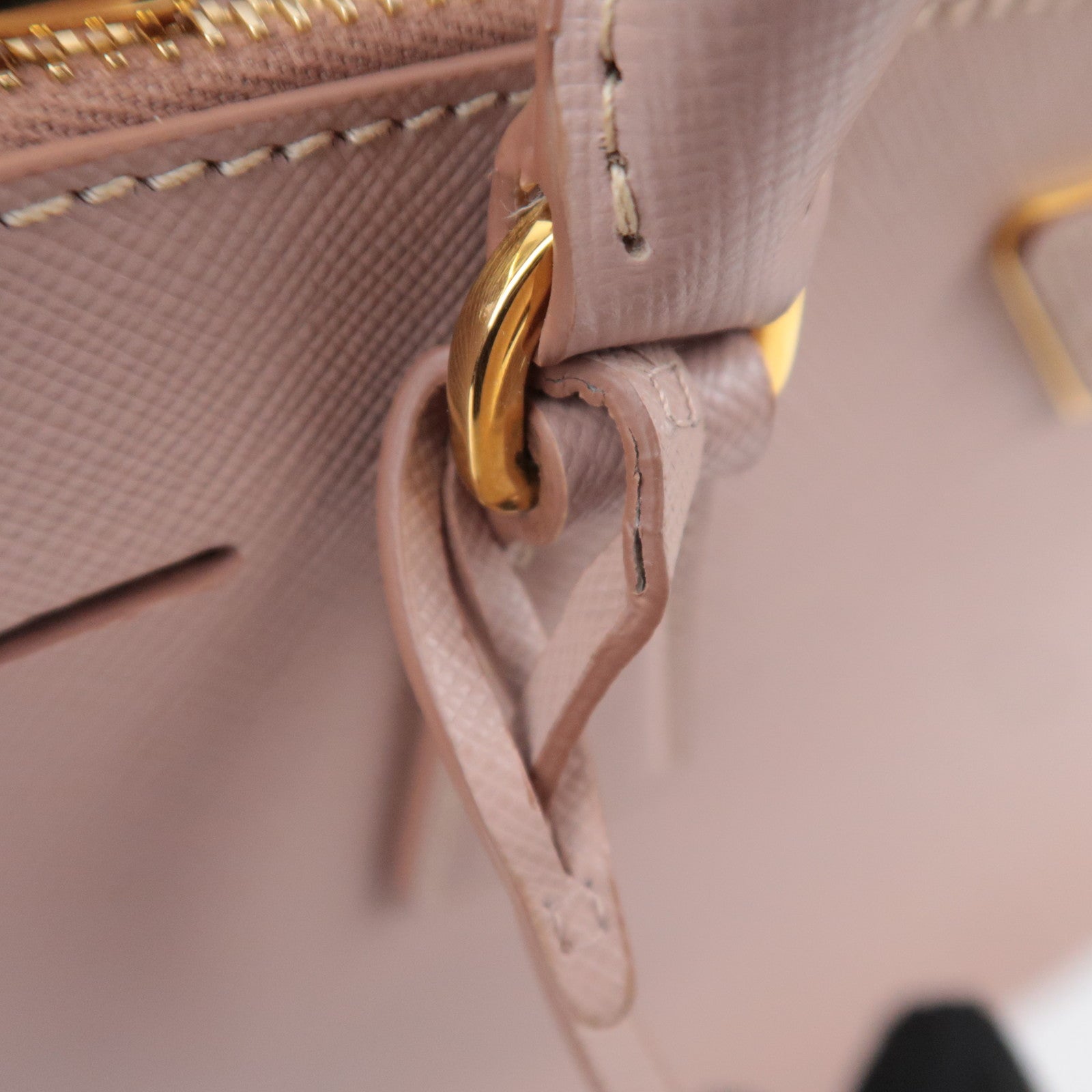 PRADA Galleria Saffiano 2Way Leather Handbag Pink Beige BN1801