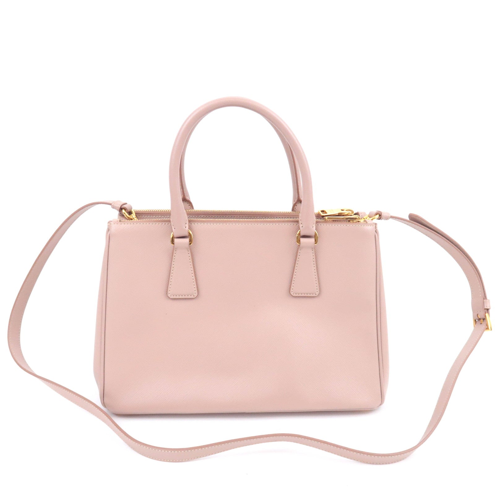 PRADA Galleria Saffiano 2Way Leather Handbag Pink Beige BN1801