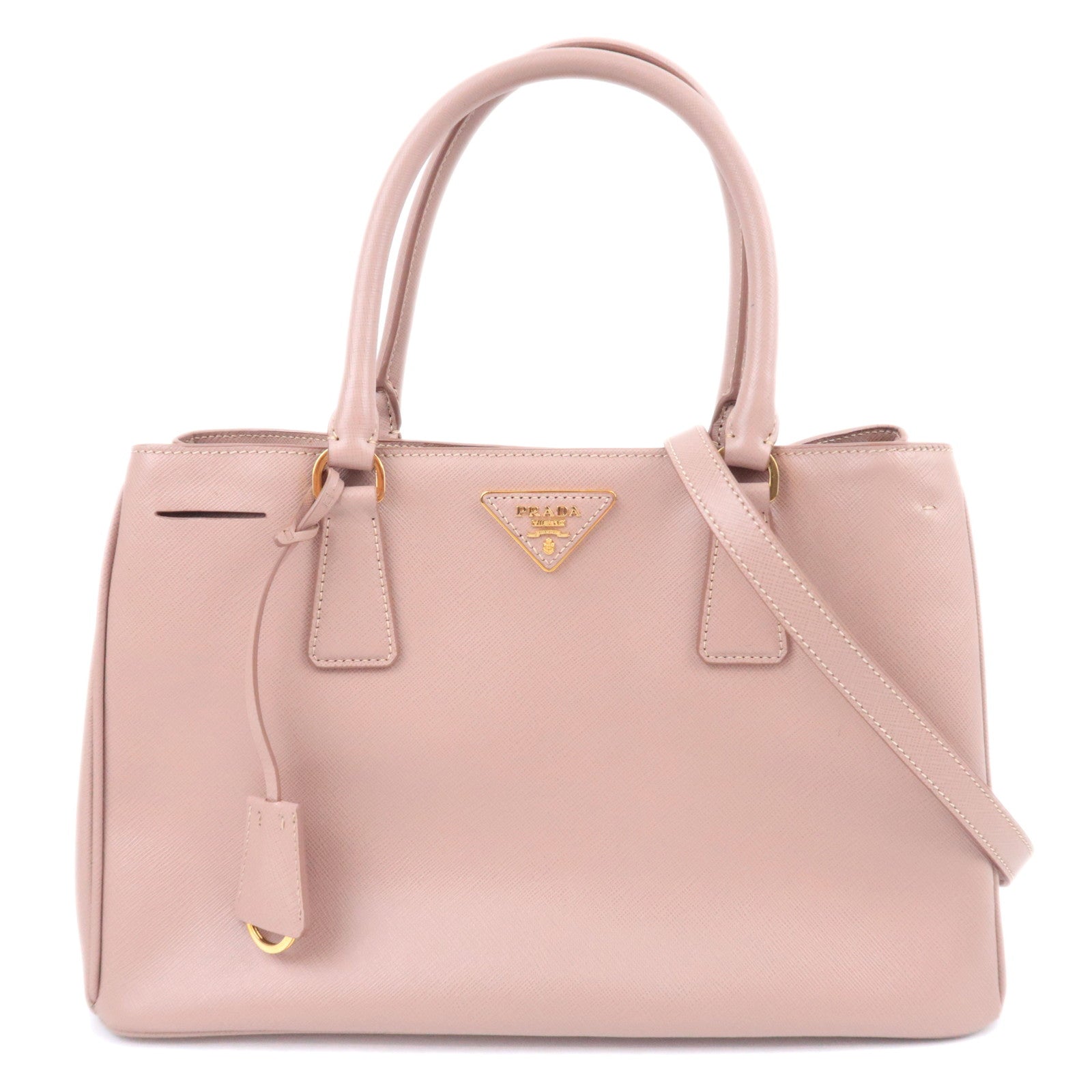 PRADA Galleria Saffiano 2Way Handbag Pink Beige91629
