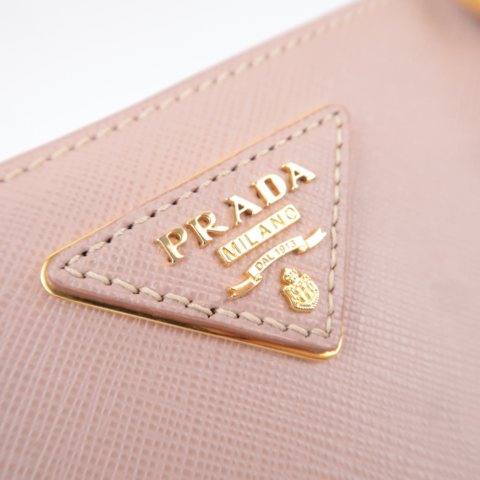 PRADA Galleria Saffiano 2Way Handbag Pink Beige