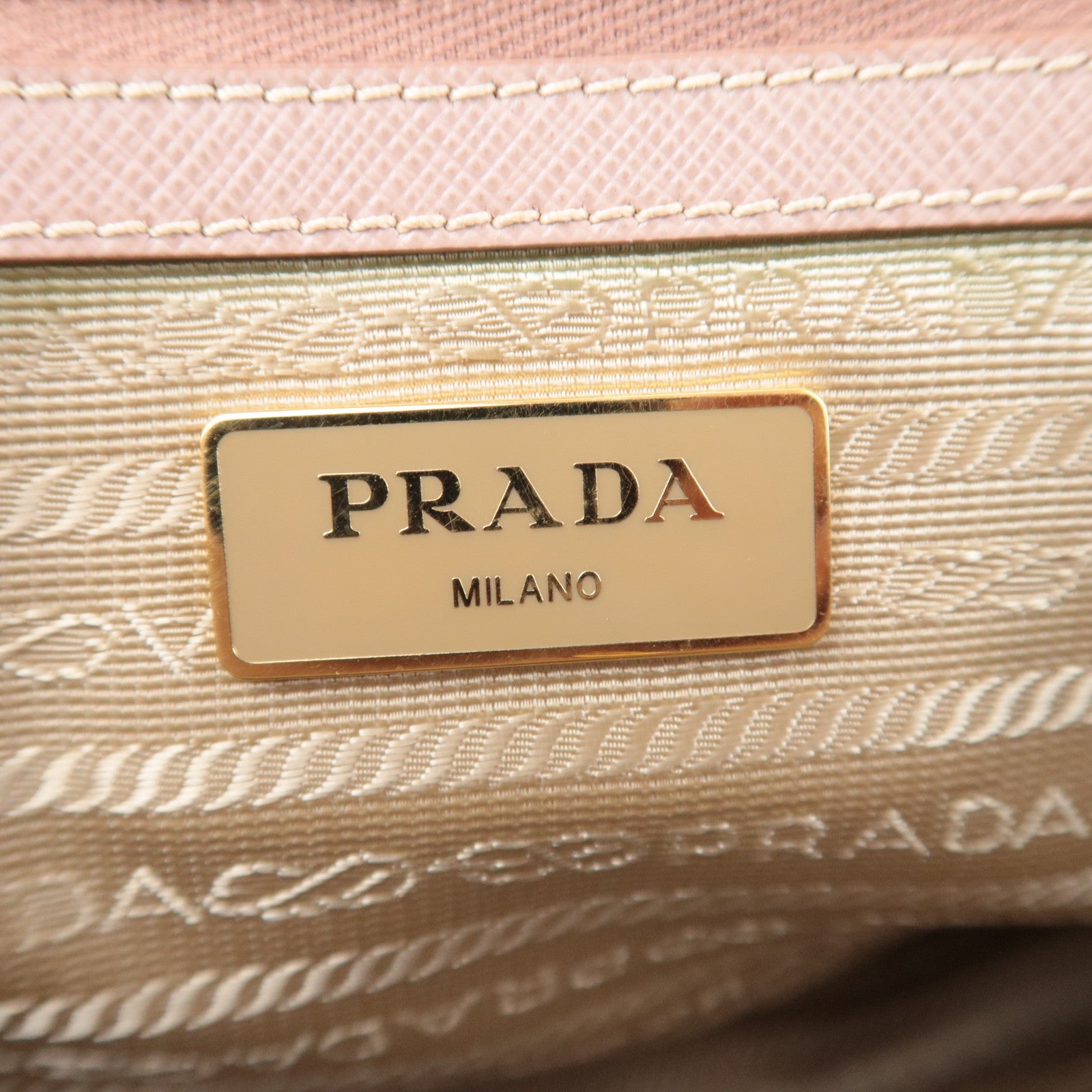 PRADA Galleria Saffiano 2Way Handbag Pink Beige
