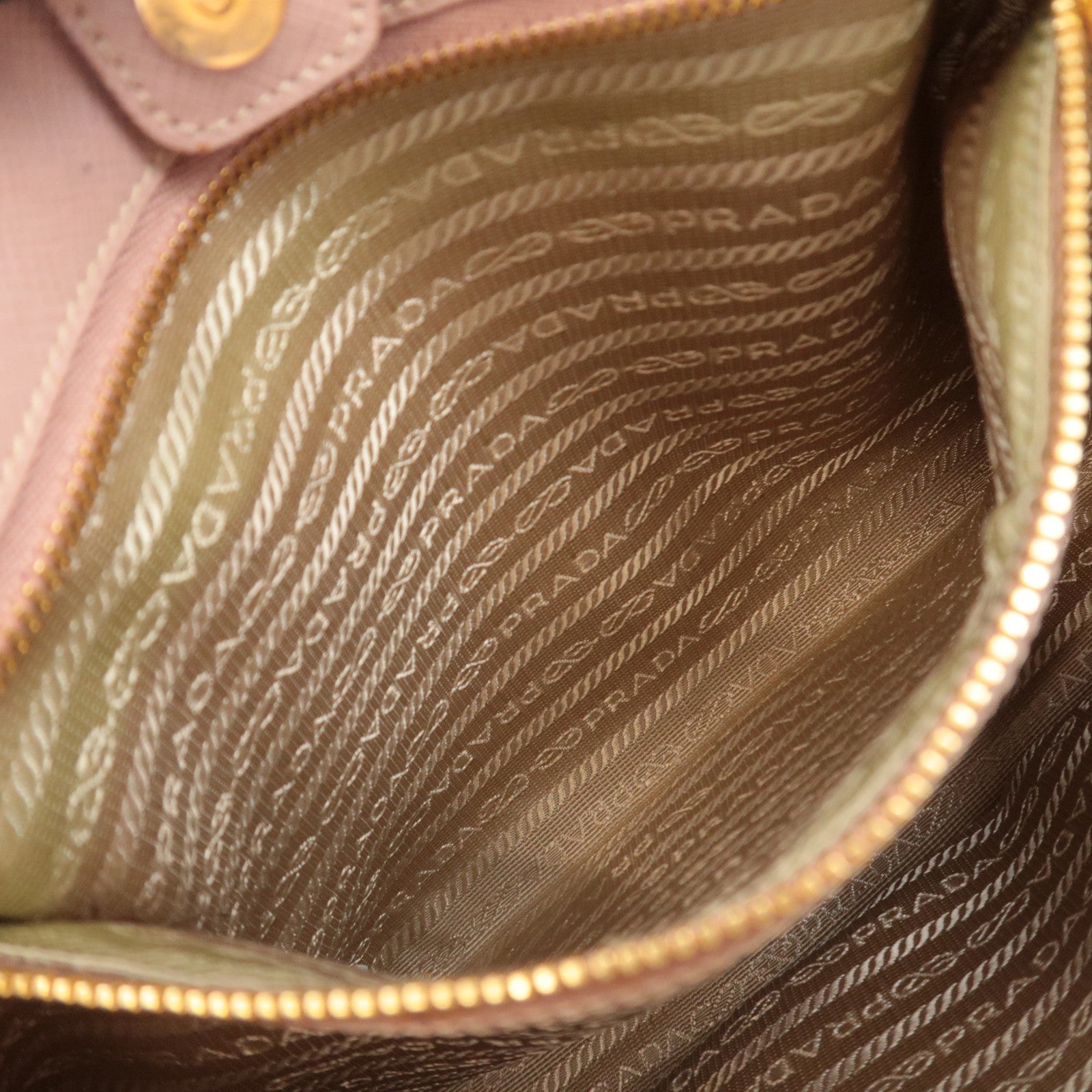 PRADA Galleria Saffiano 2Way Handbag Pink Beige