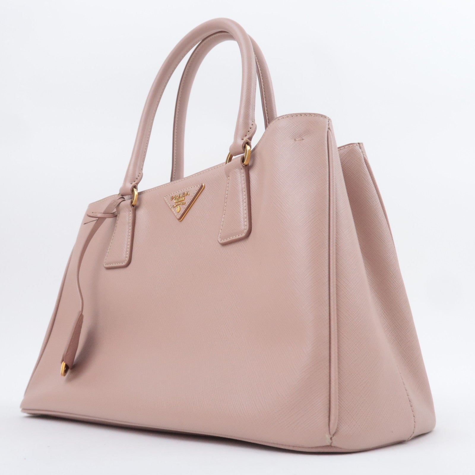 PRADA Galleria Saffiano 2Way Handbag Pink Beige