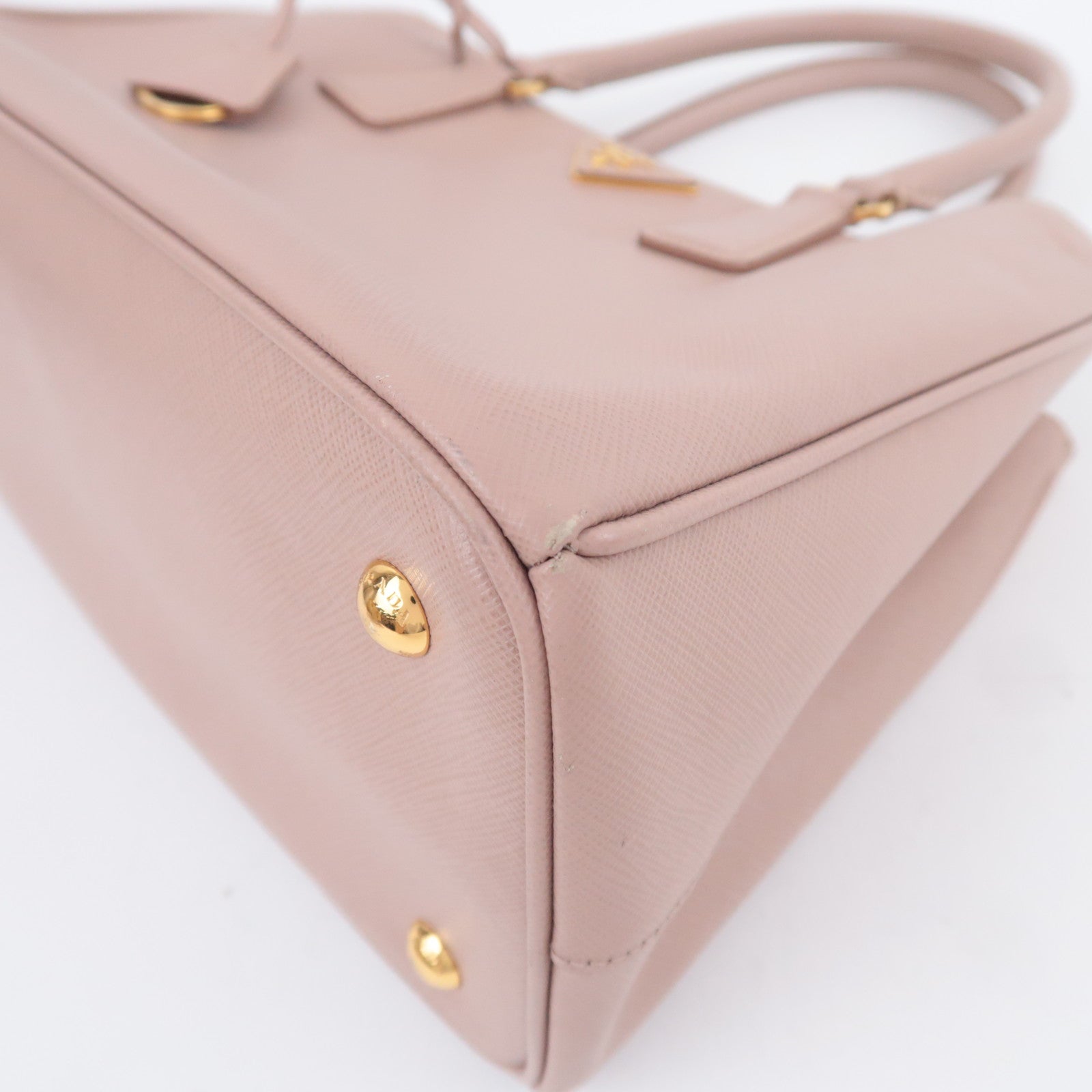PRADA Galleria Saffiano 2Way Handbag Pink Beige