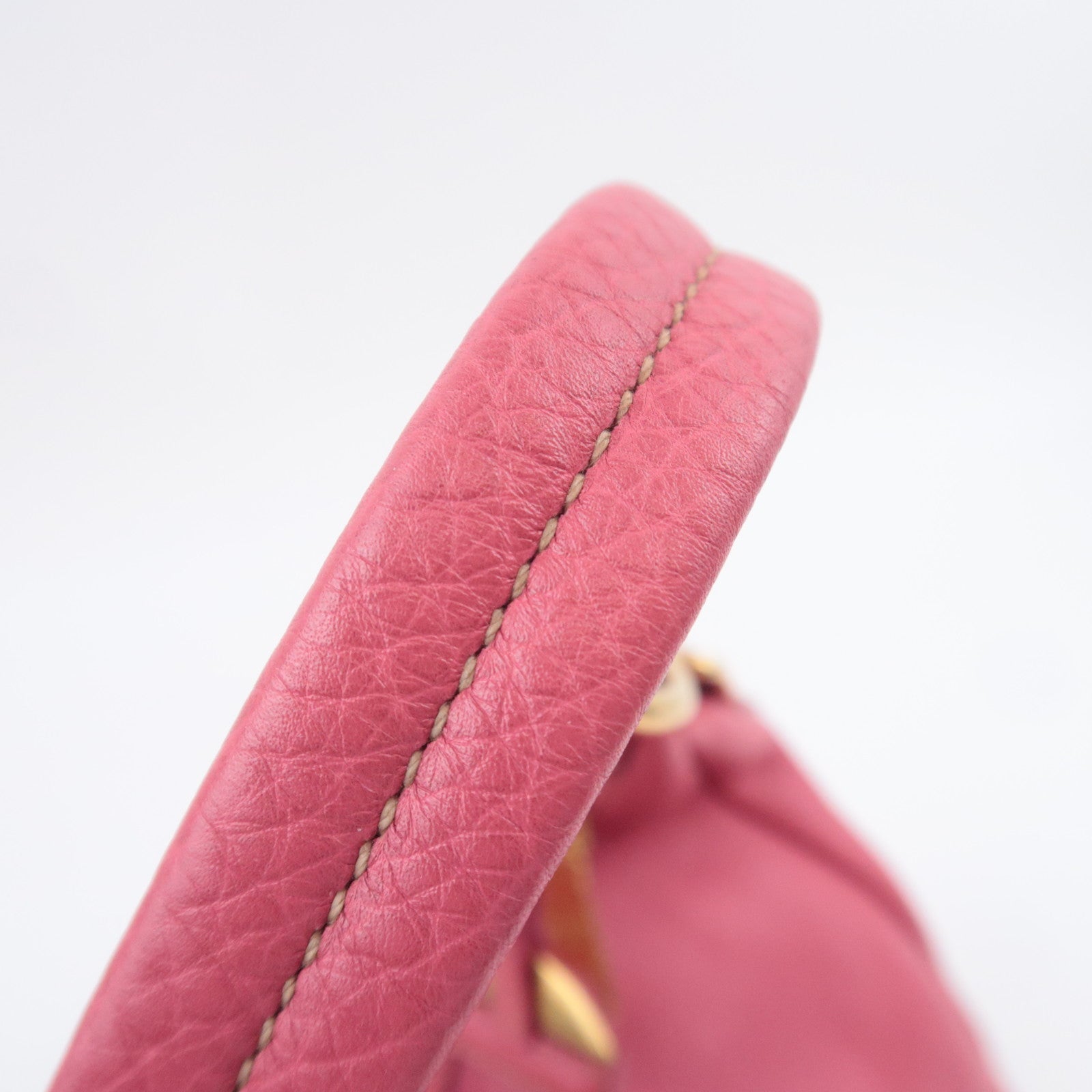 PRADA Leather Shoulder Bag Pink