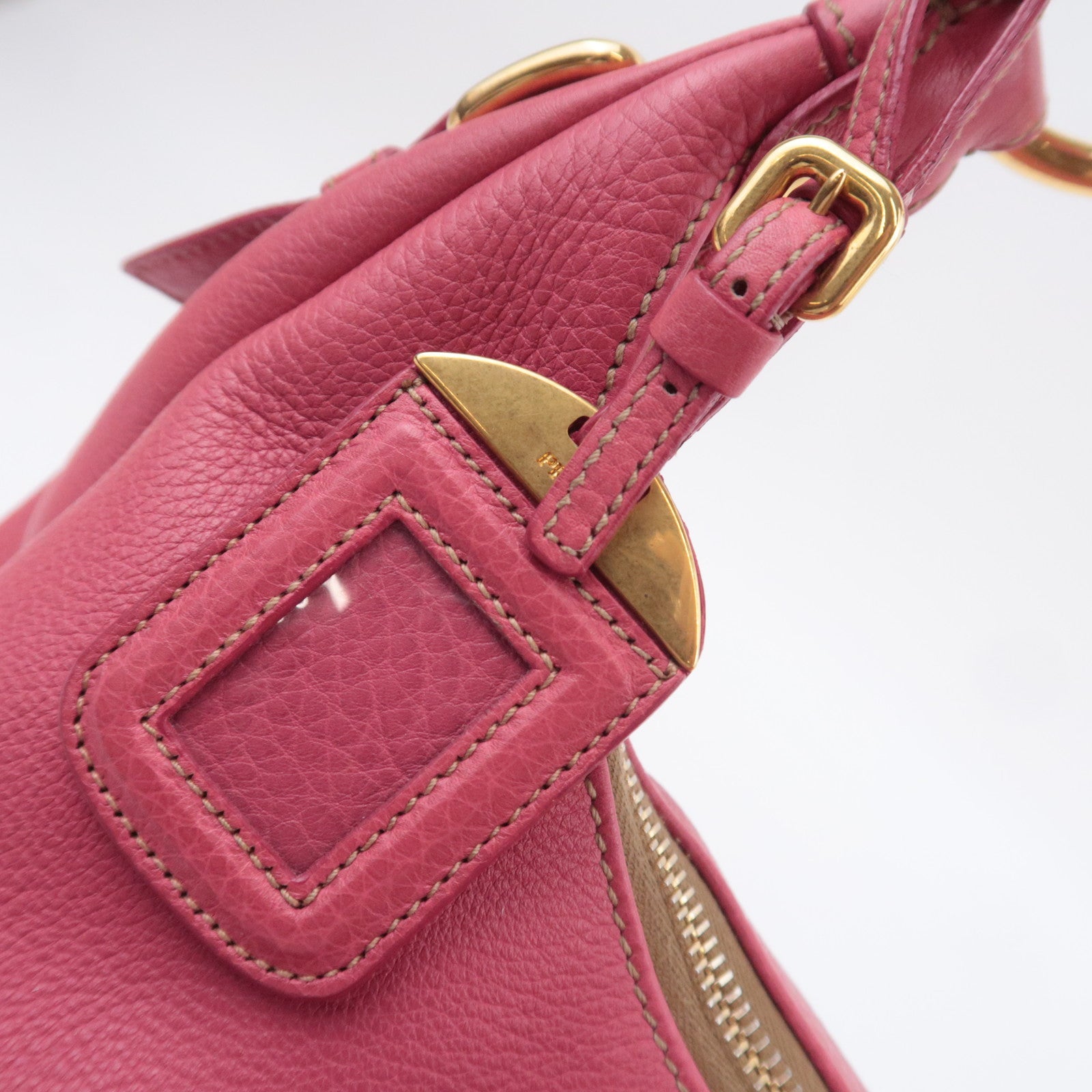PRADA Leather Shoulder Bag Pink