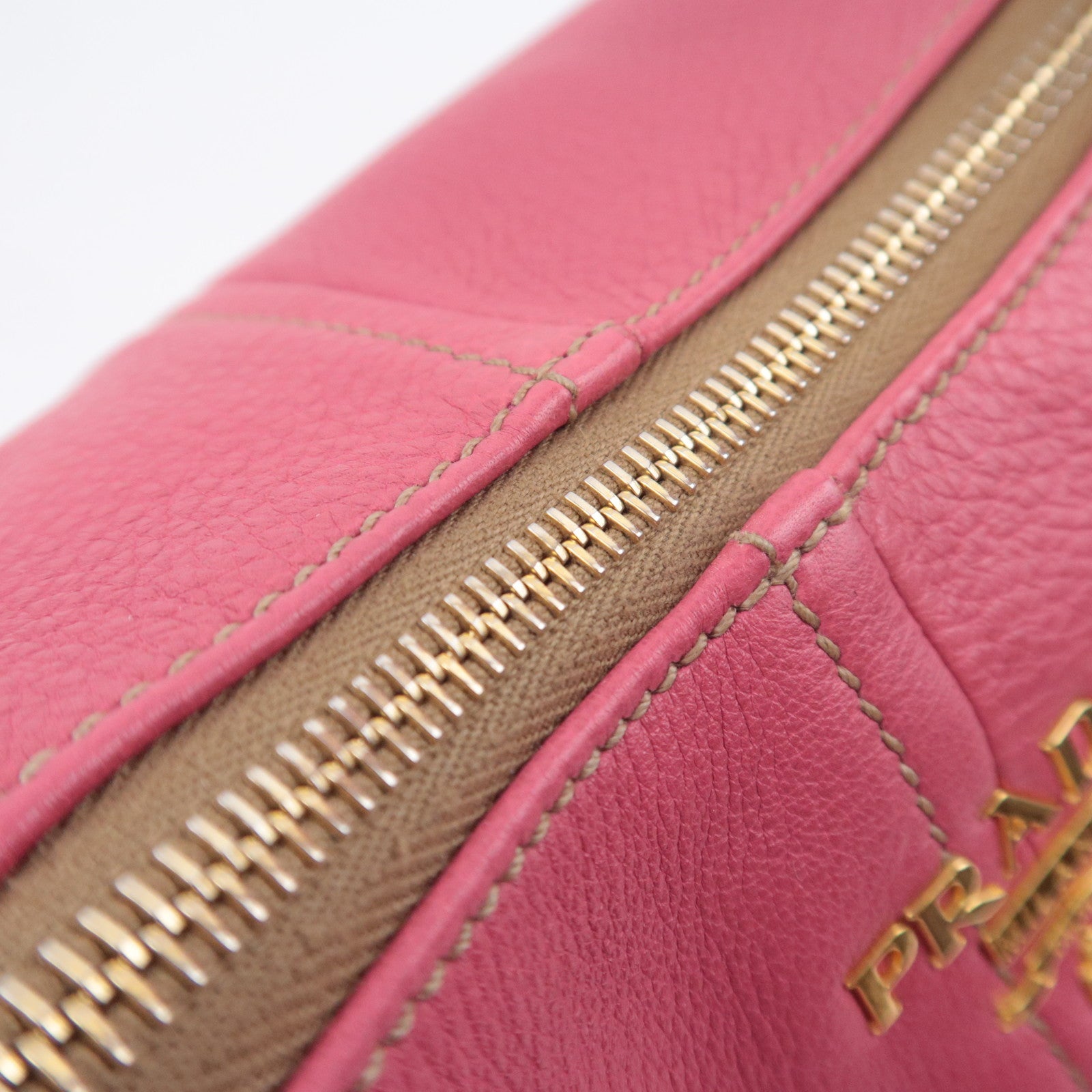 PRADA Leather Shoulder Bag Pink