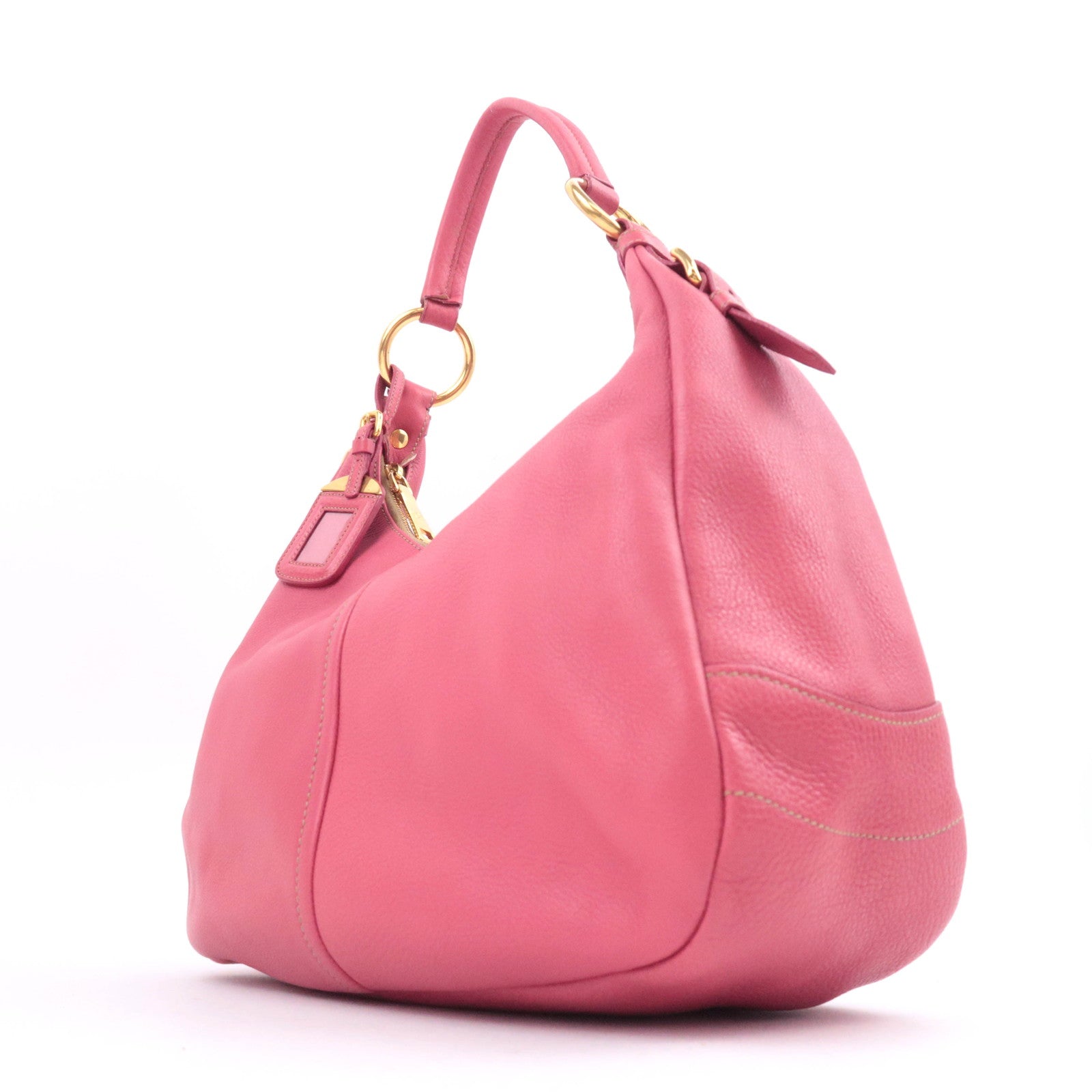 PRADA Leather Shoulder Bag Pink
