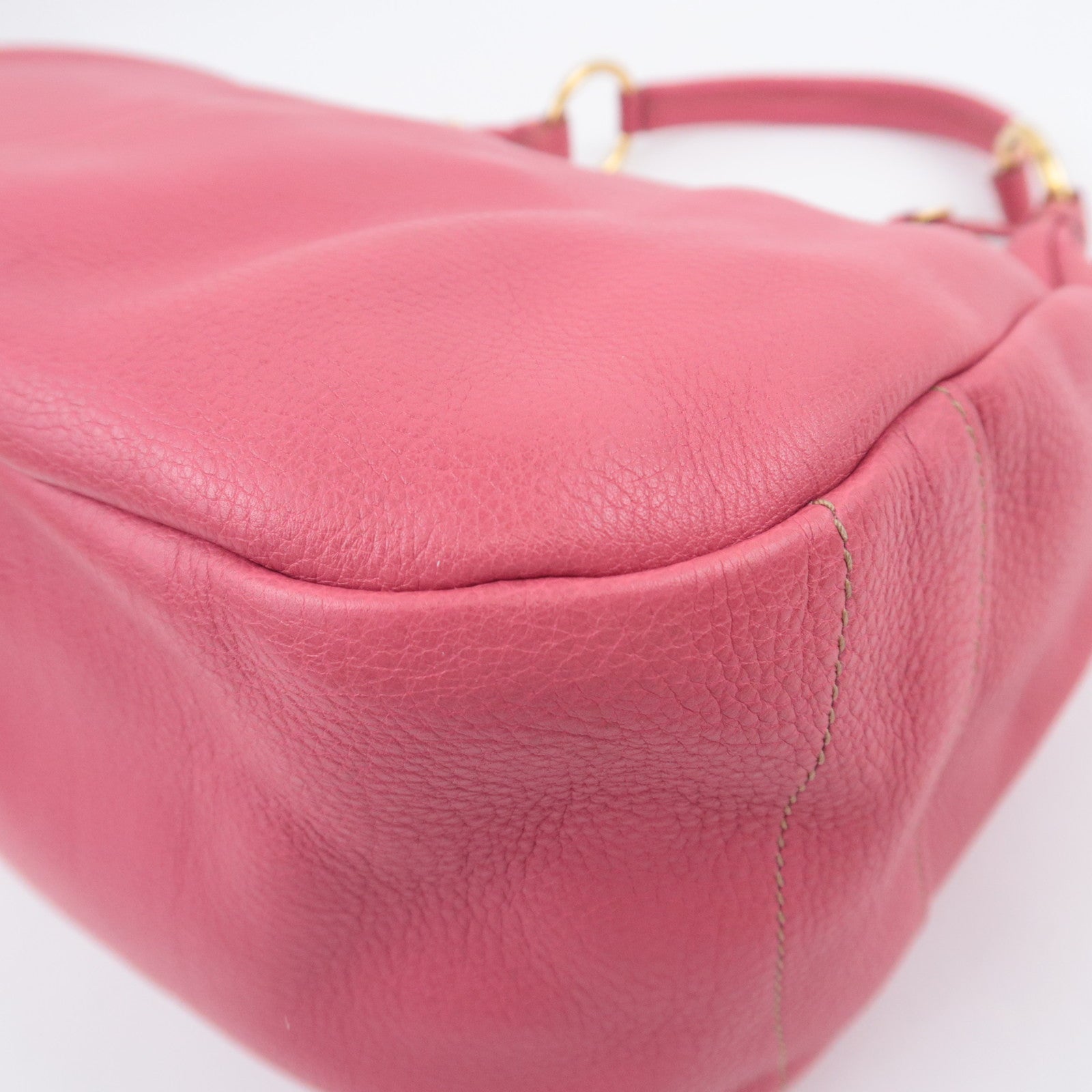 PRADA Leather Shoulder Bag Pink