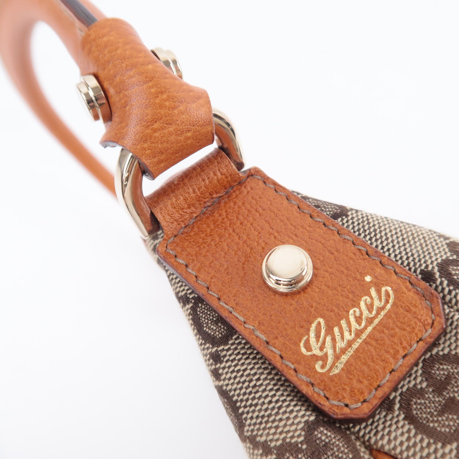 GUCCI Abby GG Canvas Shoulder Bag Brown 130738