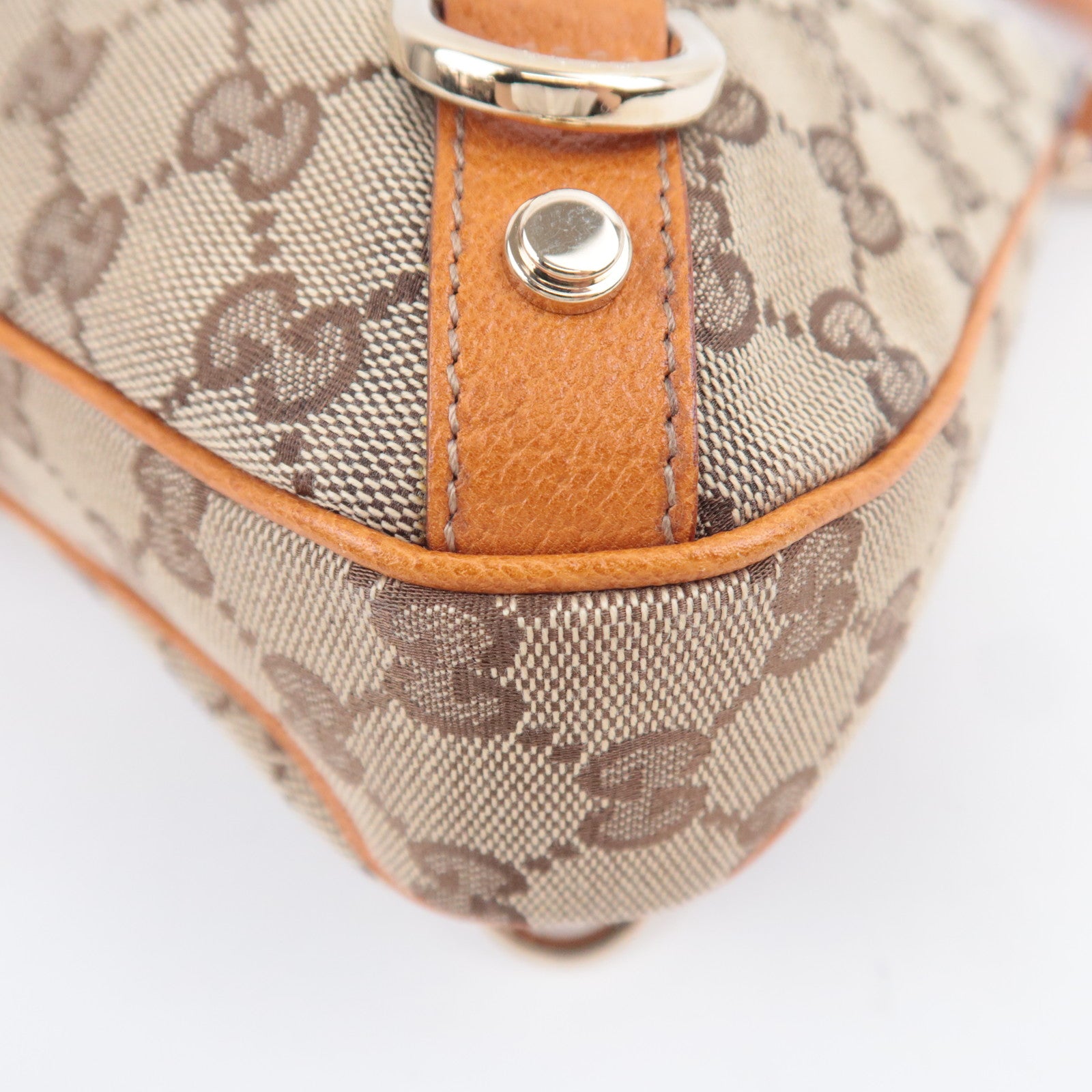 GUCCI Abby GG Canvas Shoulder Bag Brown 130738