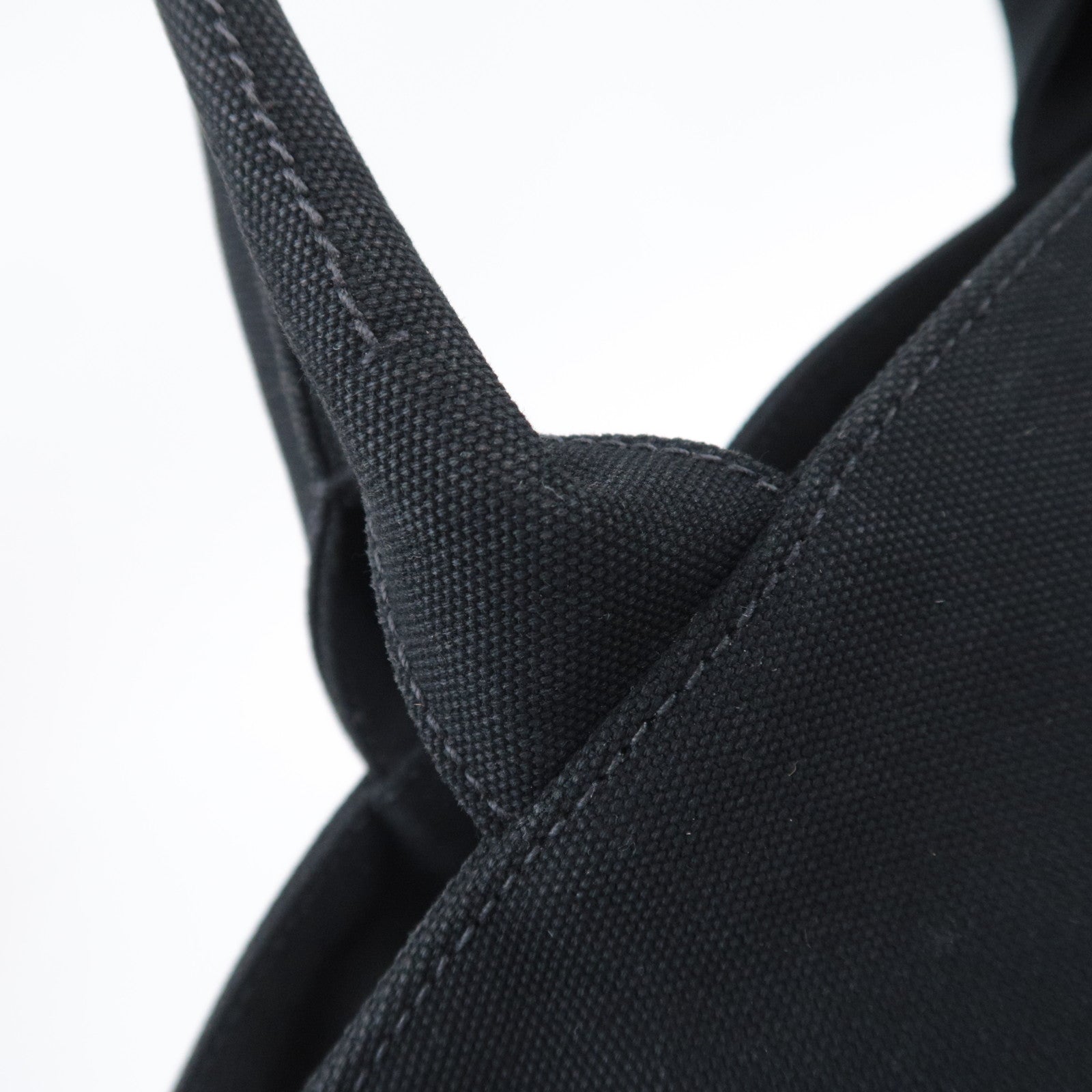 PRADA Canapa Bucket Canvas Tote Bag Black