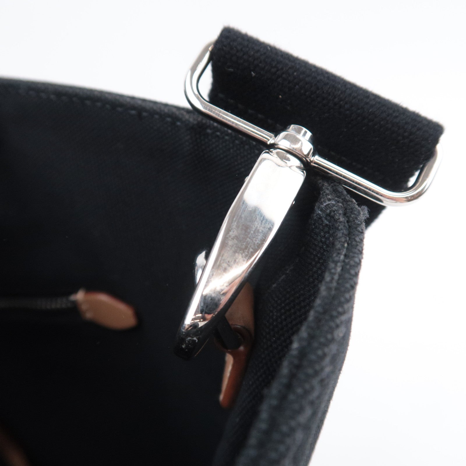 PRADA Canapa Bucket Canvas Tote Bag Black