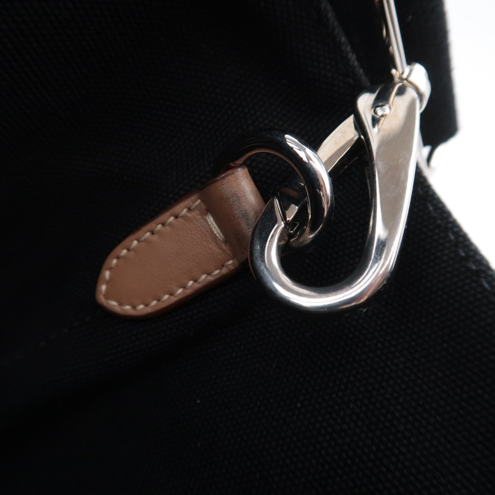 PRADA Canapa Bucket Canvas Tote Bag Black