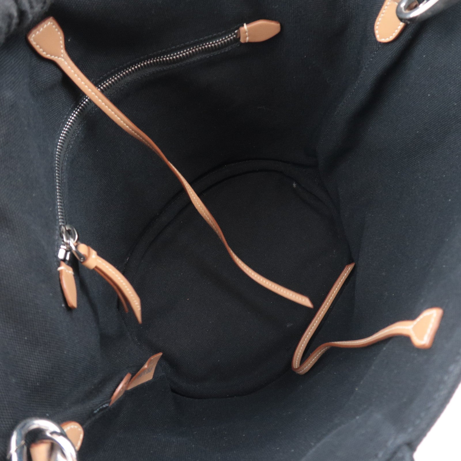 PRADA Canapa Bucket Canvas Tote Bag Black
