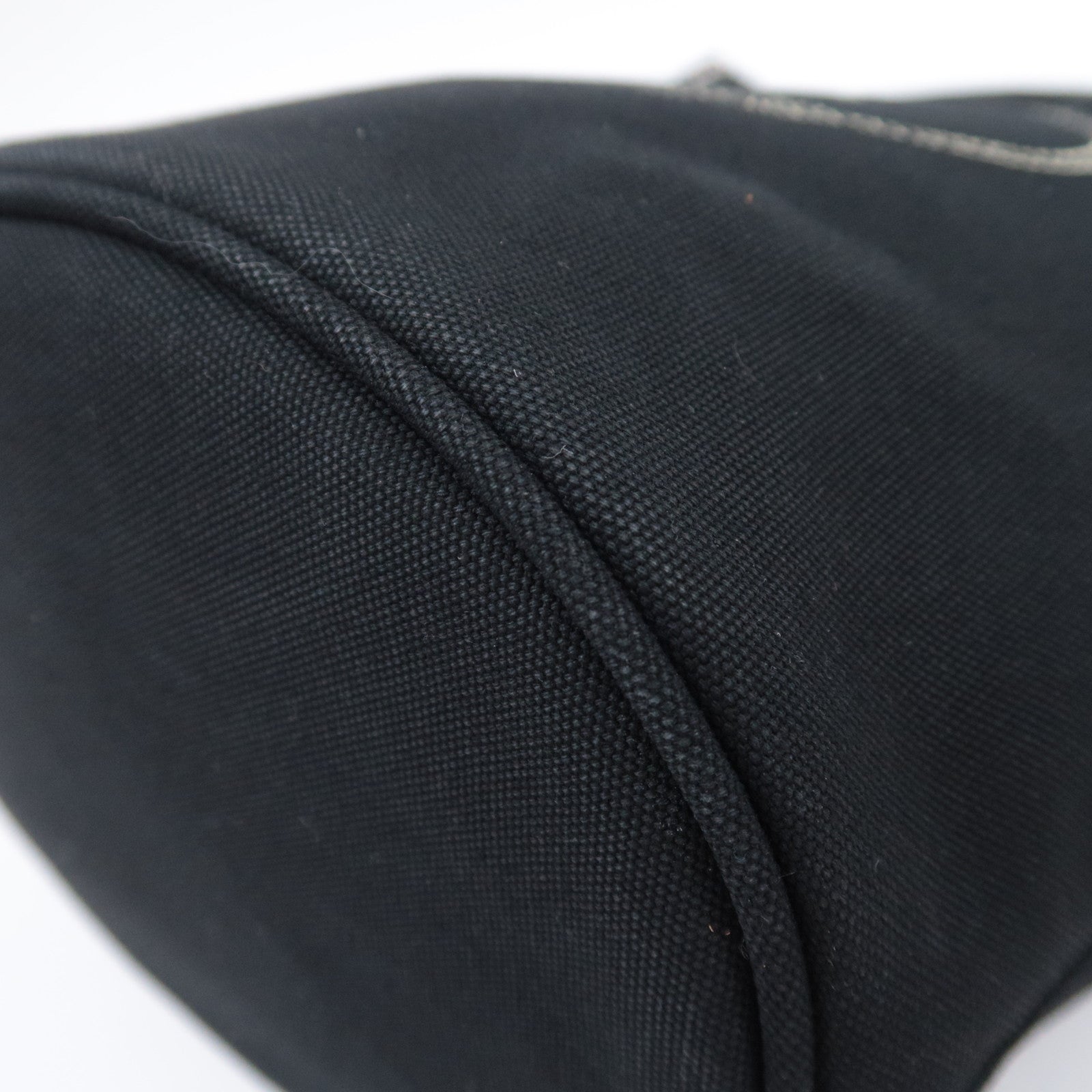 PRADA Canapa Bucket Canvas Tote Bag Black