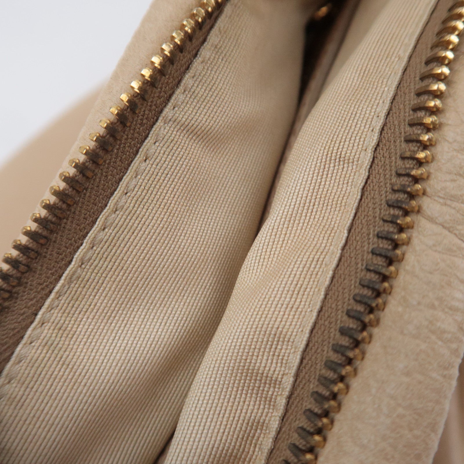 PRADA Leather Shoulder Bag Beige BR4070