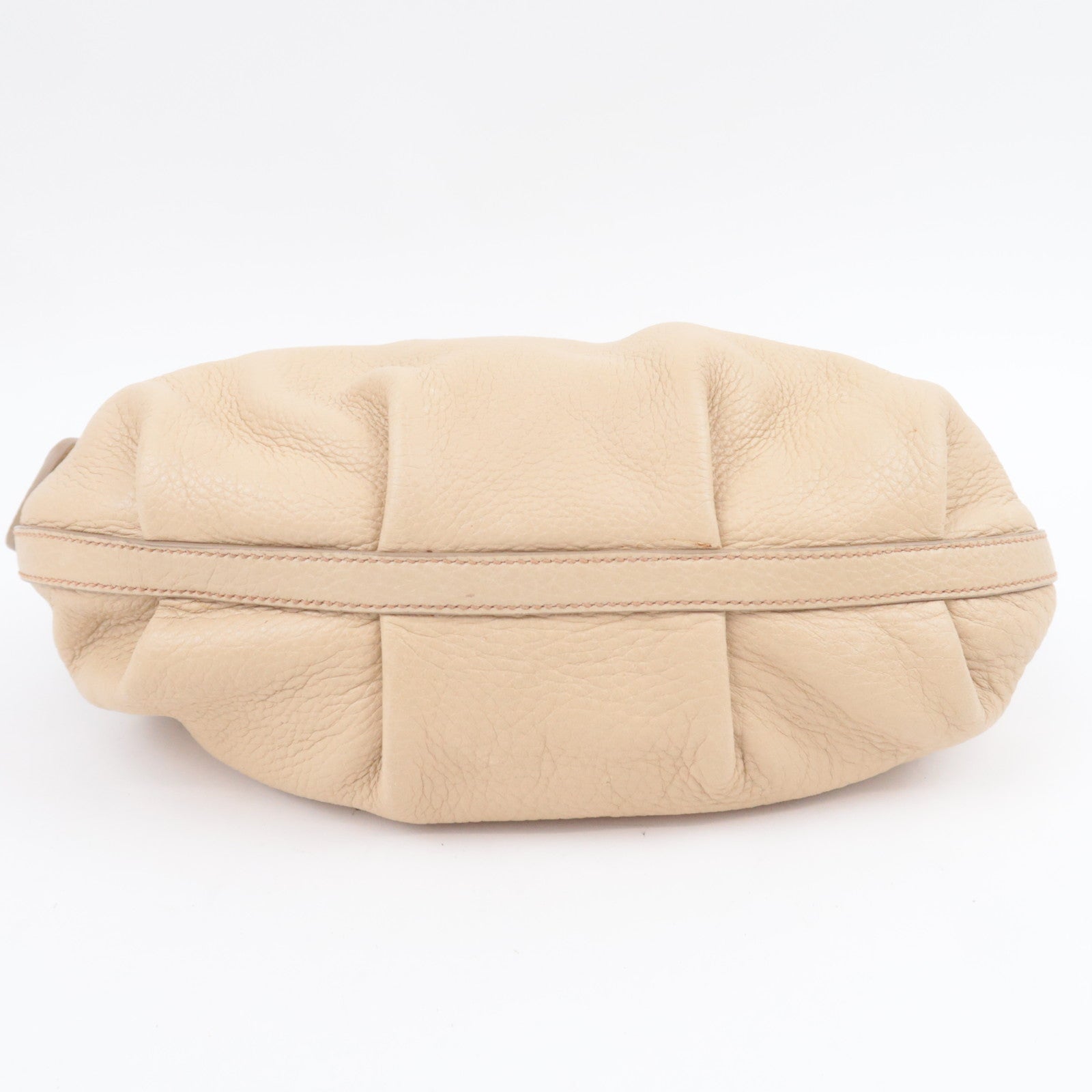 PRADA Leather Shoulder Bag Beige BR4070