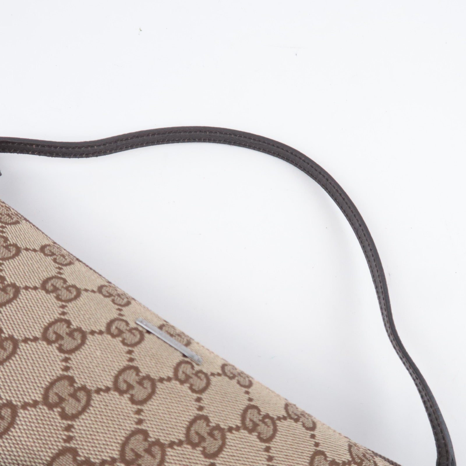 GUCCI Boat Bag GG Canvas Handbag Brown 07198