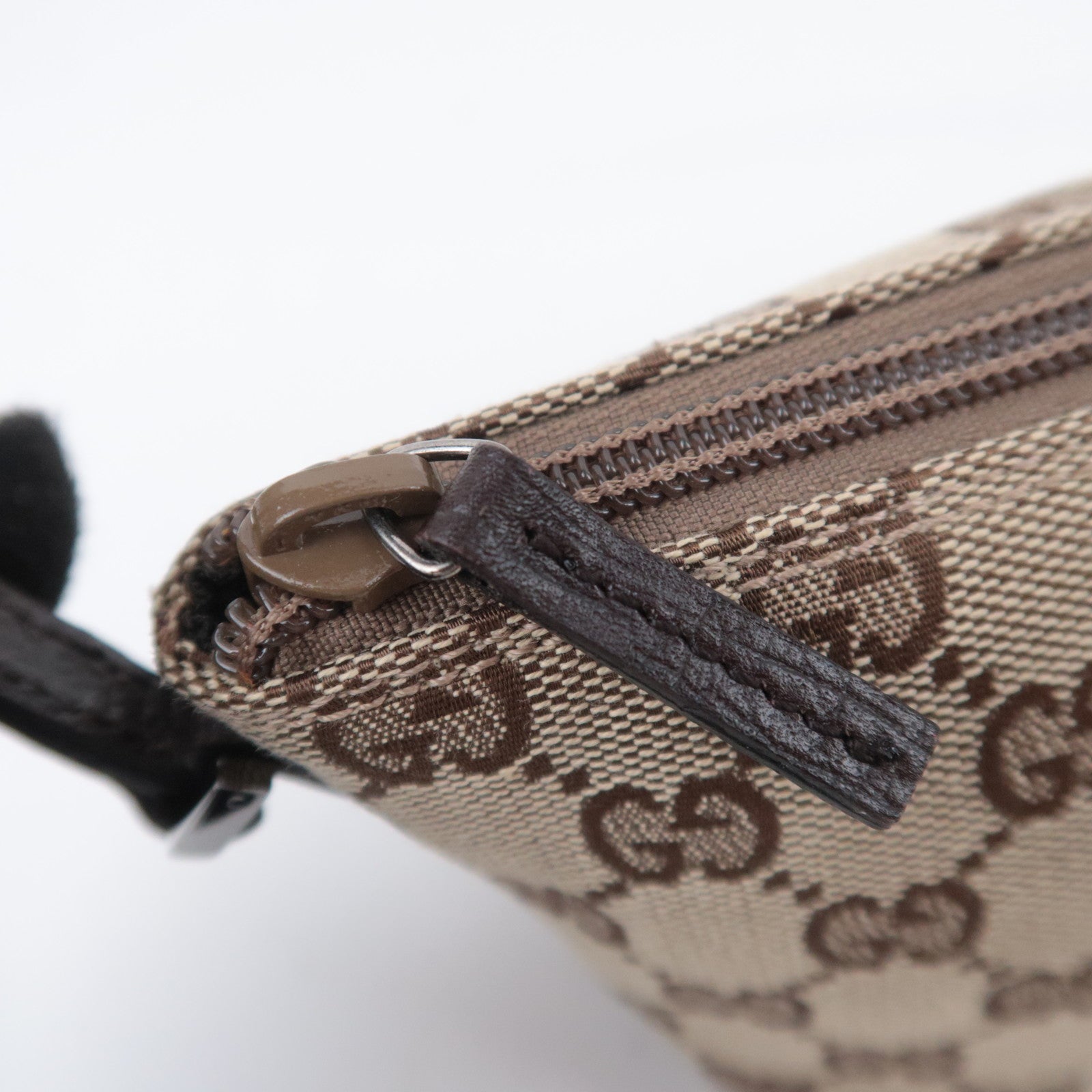 GUCCI Boat Bag GG Canvas Handbag Brown 07198