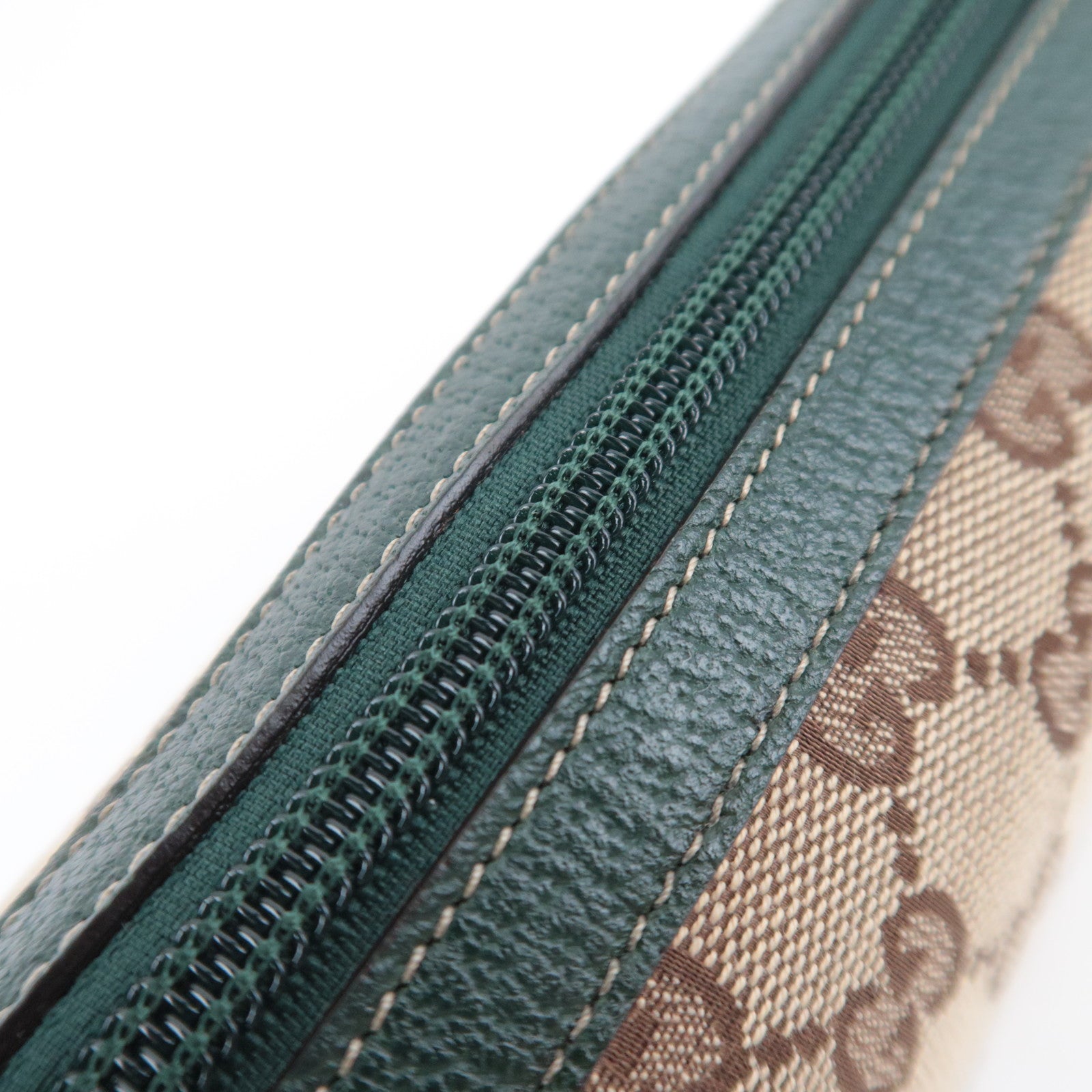 GUCCI Abby GG Canvas Handbag Beige Green 145750