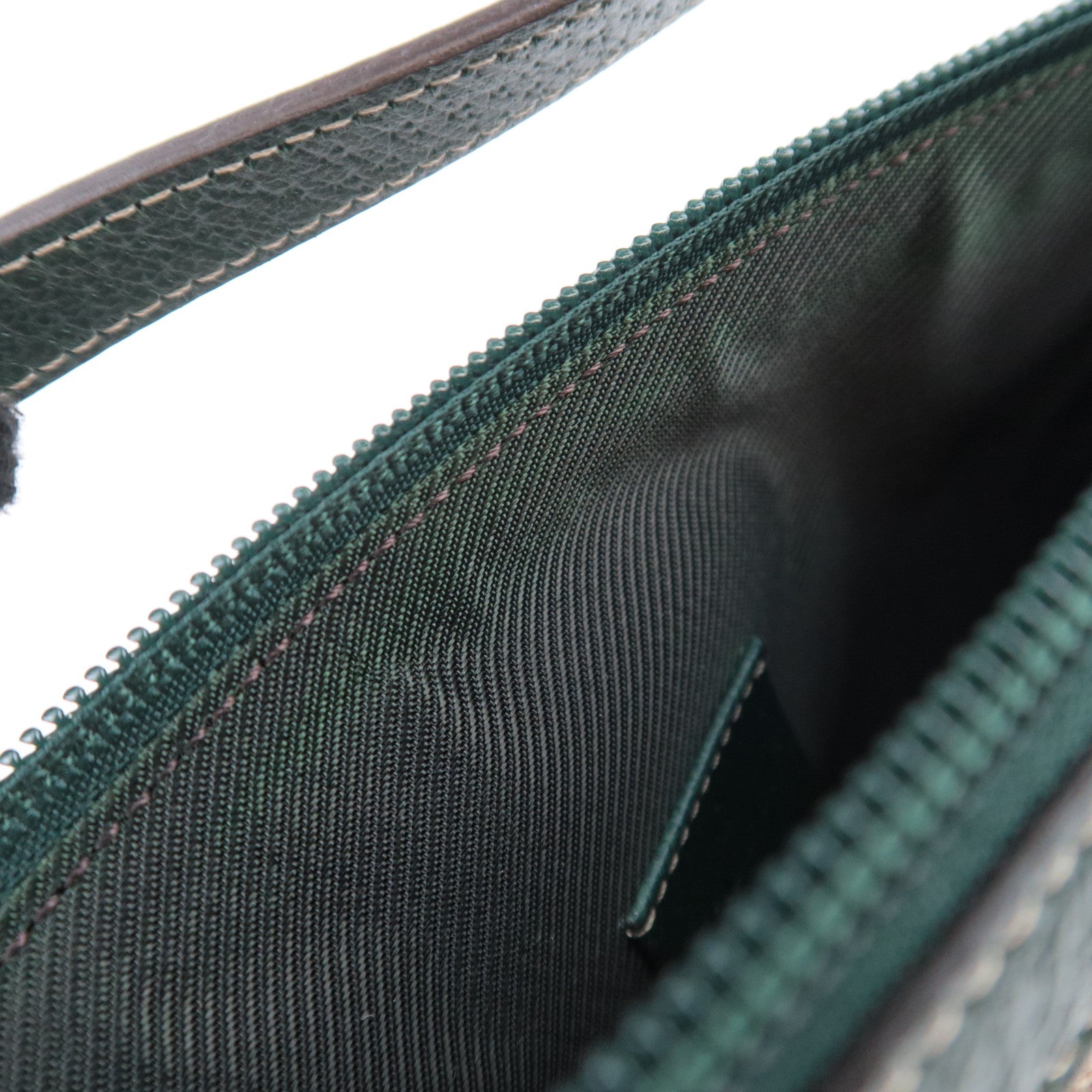 GUCCI Abby GG Canvas Handbag Beige Green 145750