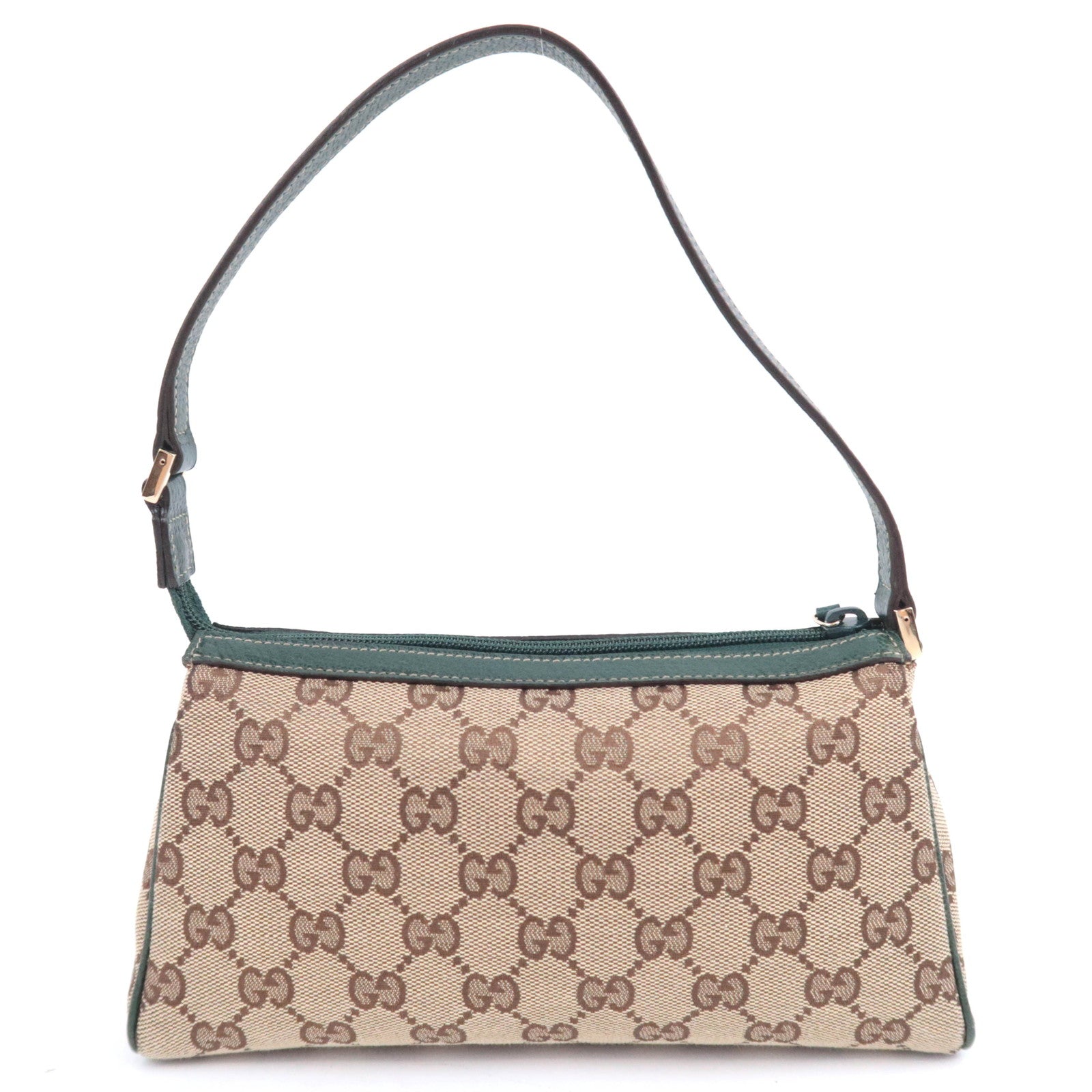 GUCCI Abby GG Canvas Handbag Beige Green 145750