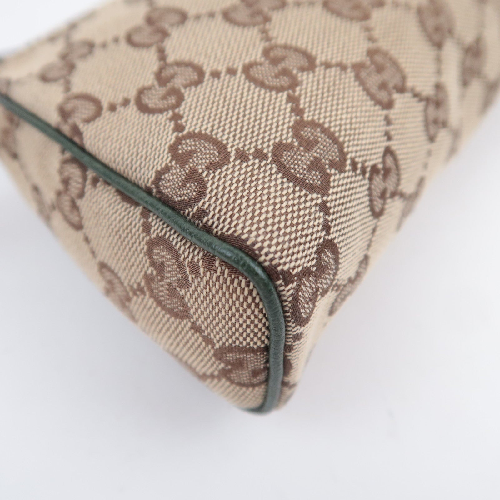 GUCCI Abby GG Canvas Handbag Beige Green 145750