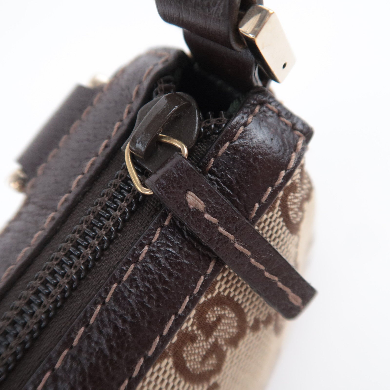 GUCCI Abby GG Canvas Handbag Brown 145750