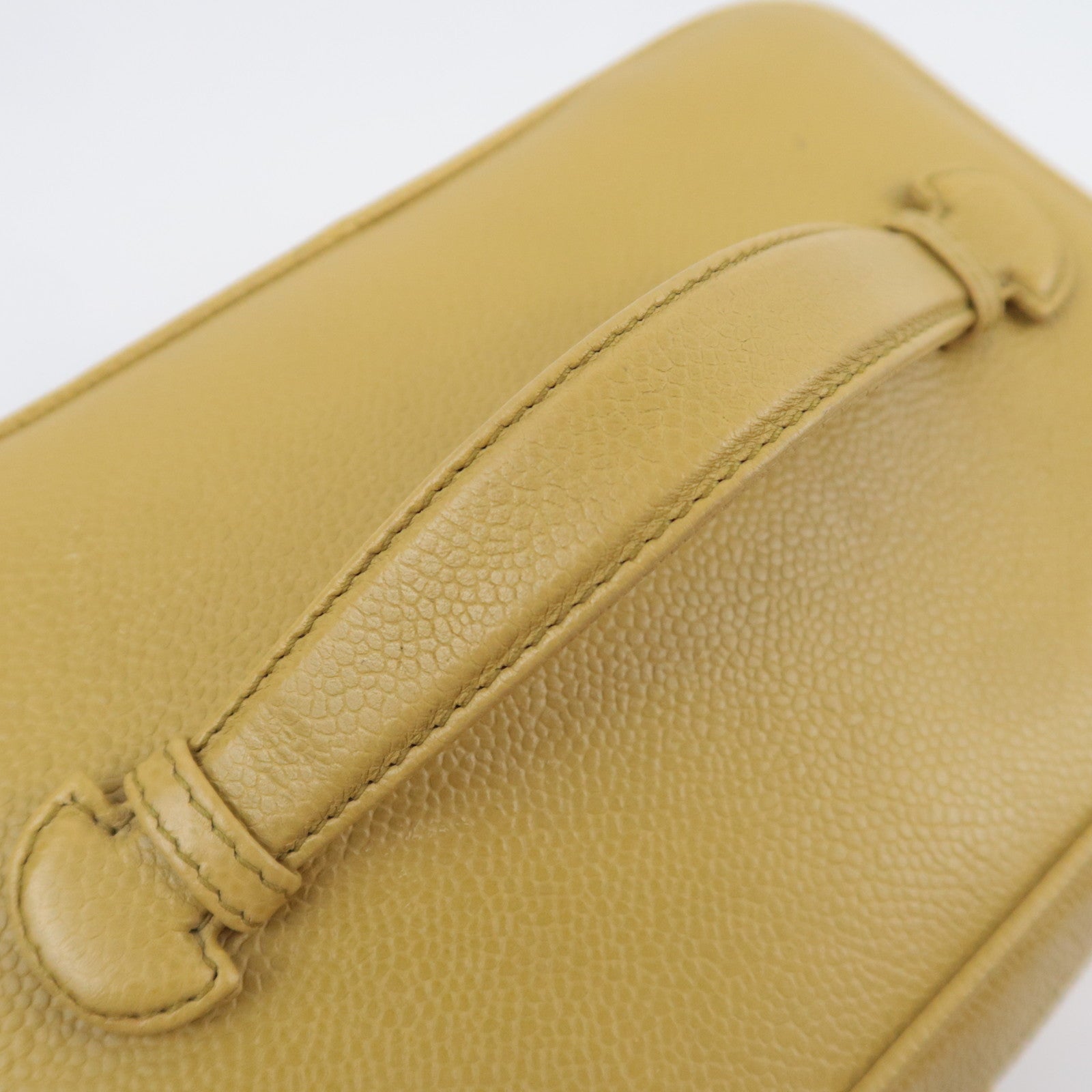CHANEL Coco Mark Vanity Bag Caviarskin Lime Green Gold HDW