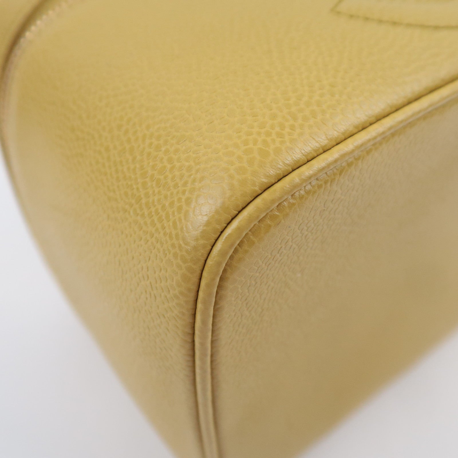CHANEL Coco Mark Vanity Bag Caviarskin Lime Green Gold HDW