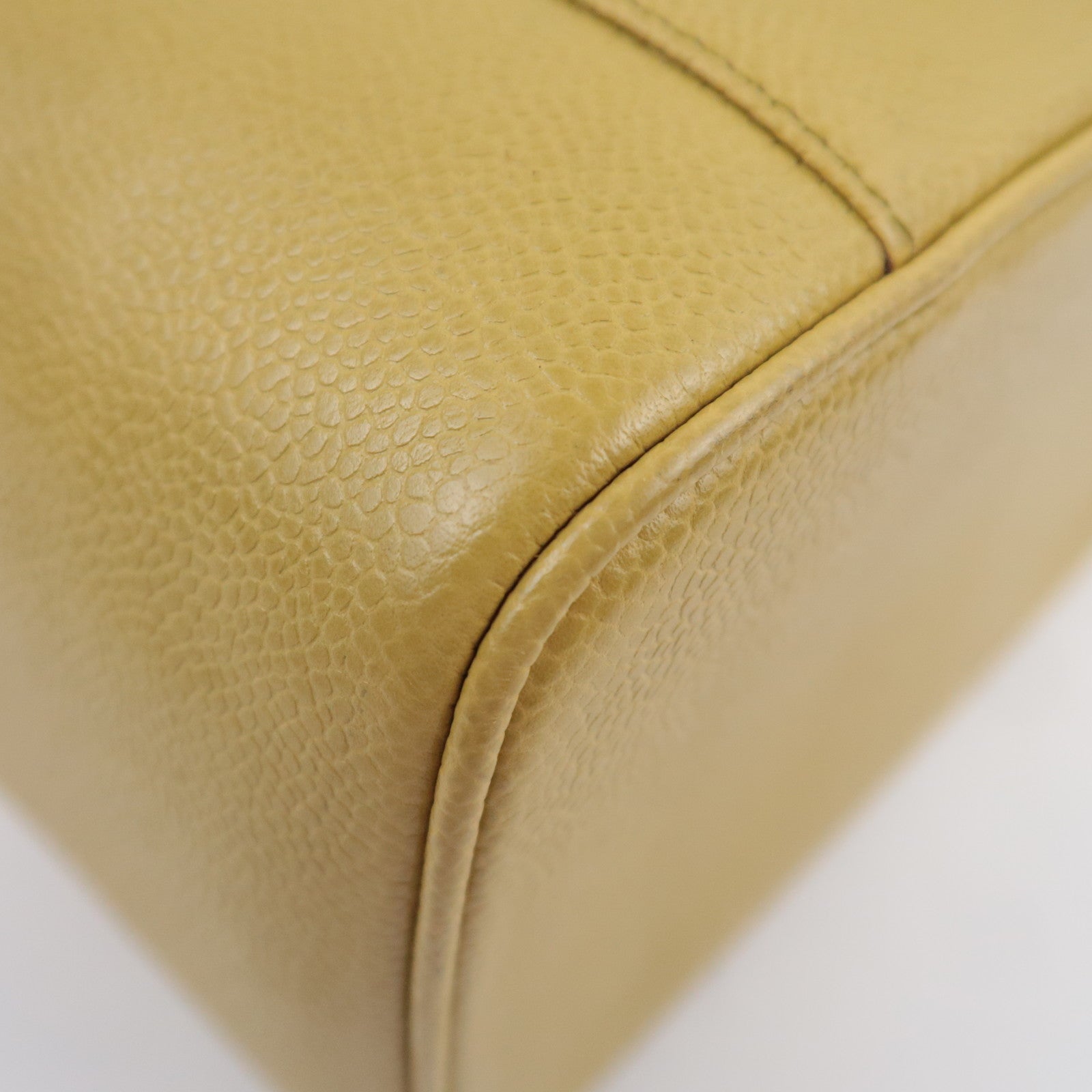 CHANEL Coco Mark Vanity Bag Caviarskin Lime Green Gold HDW