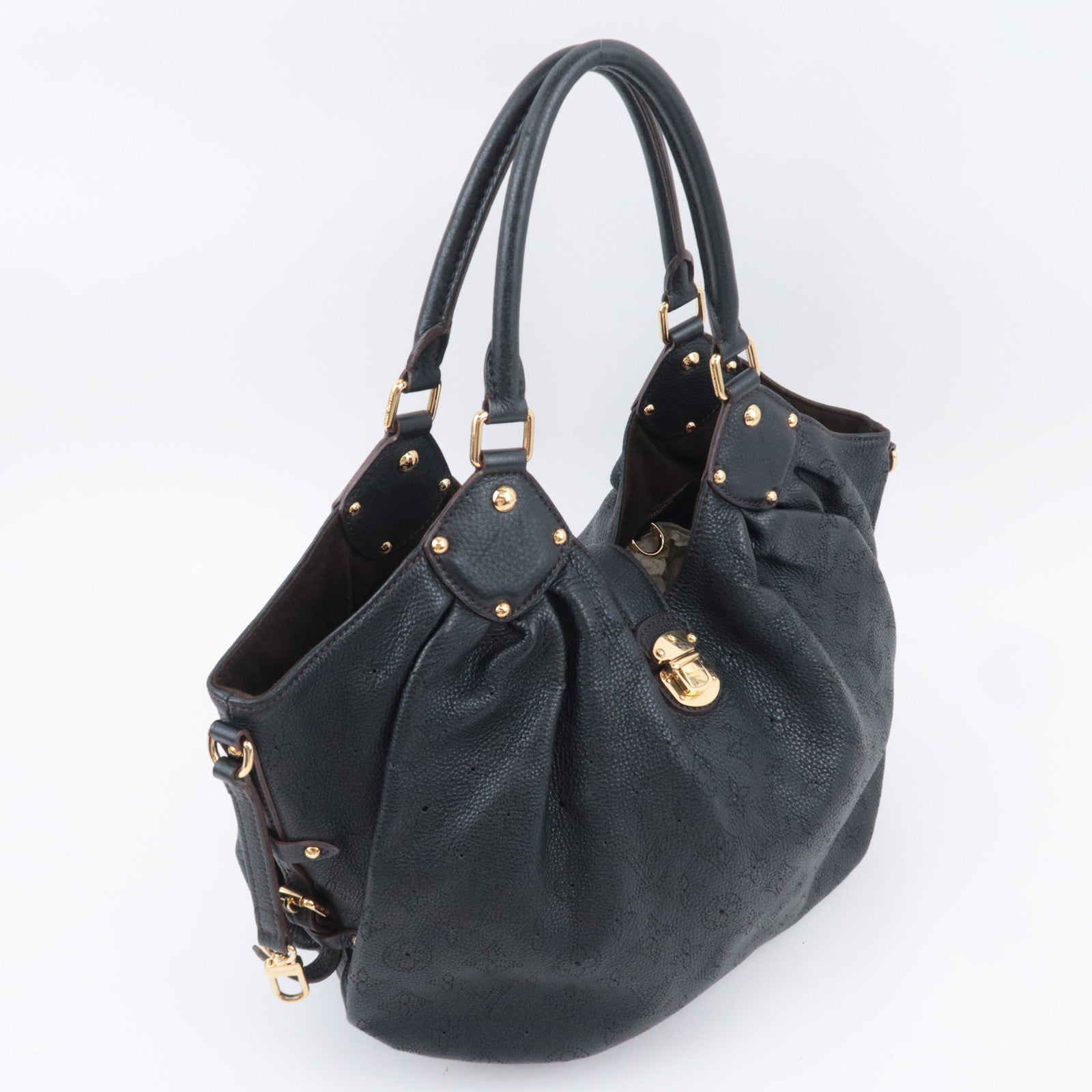 Louis Vuitton Monogram Mahina L Shoulder Bag Noir M95765