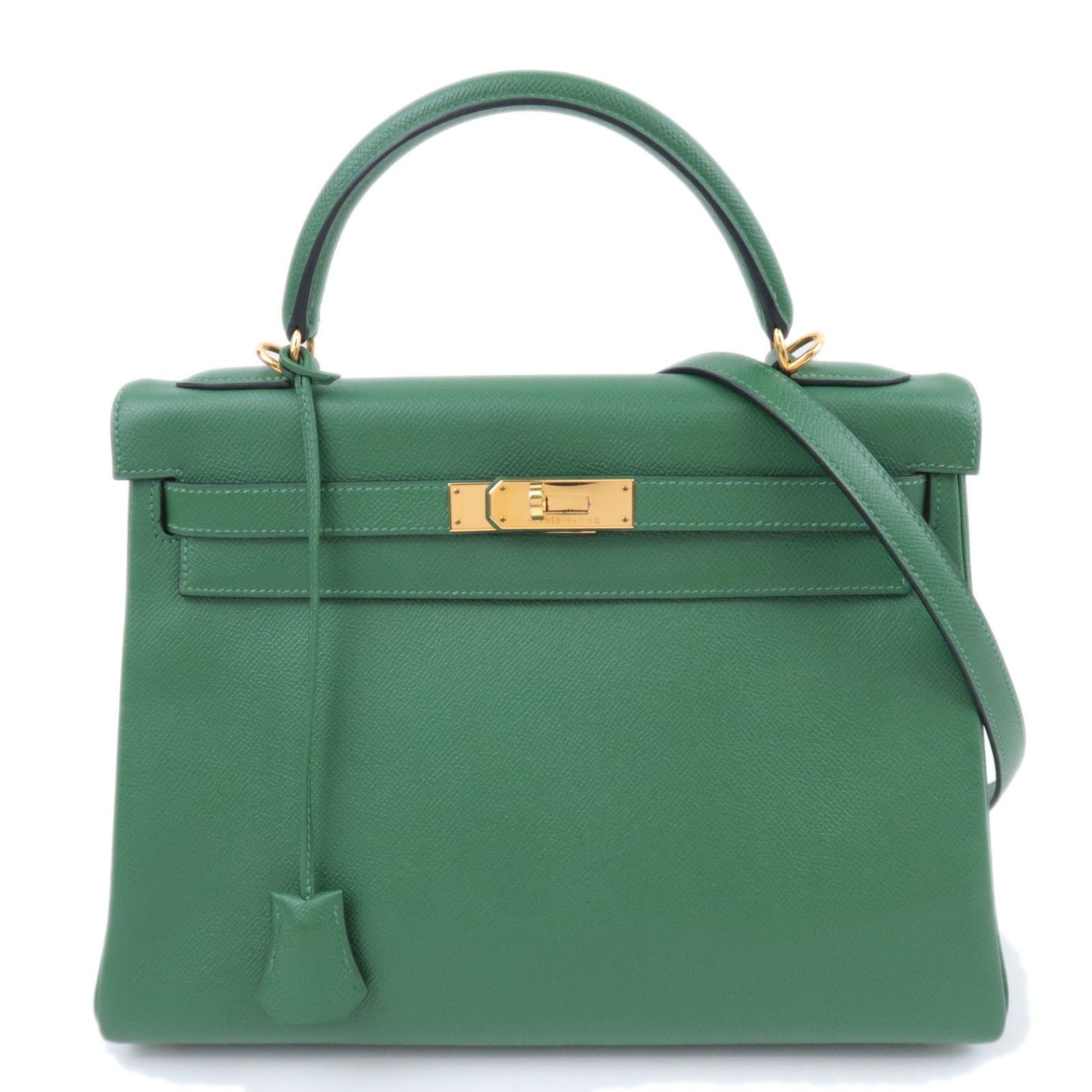 HERMES Kelly 32 □D Stamp (2000) Courchevel Green91655