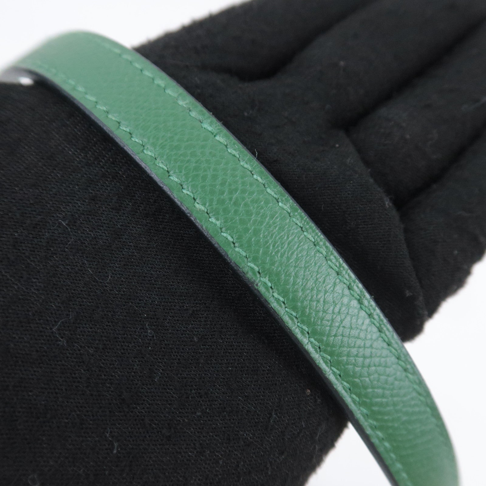 HERMES Kelly 32 □D Stamp (2000) Courchevel Green