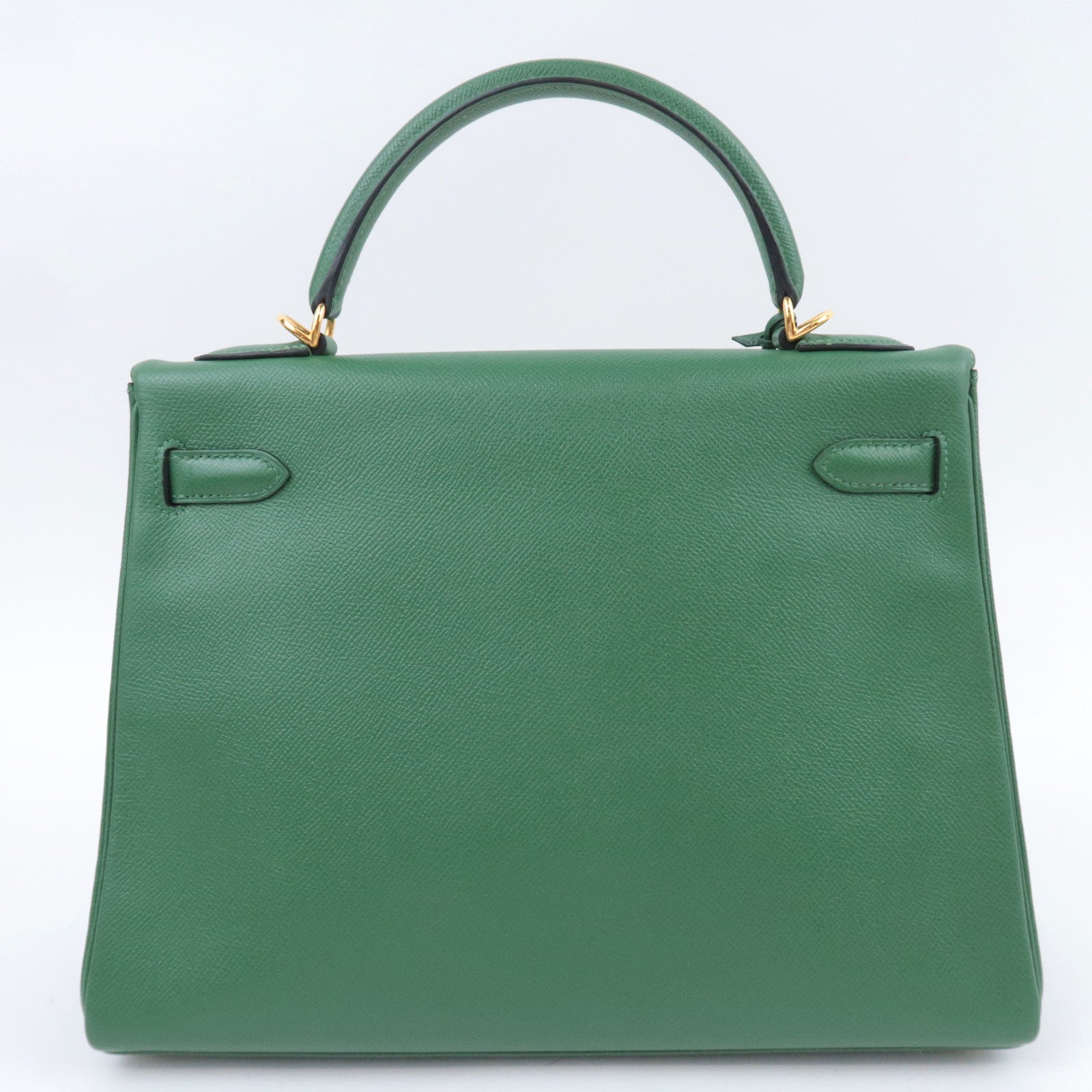 HERMES Kelly 32 □D Stamp (2000) Courchevel Green