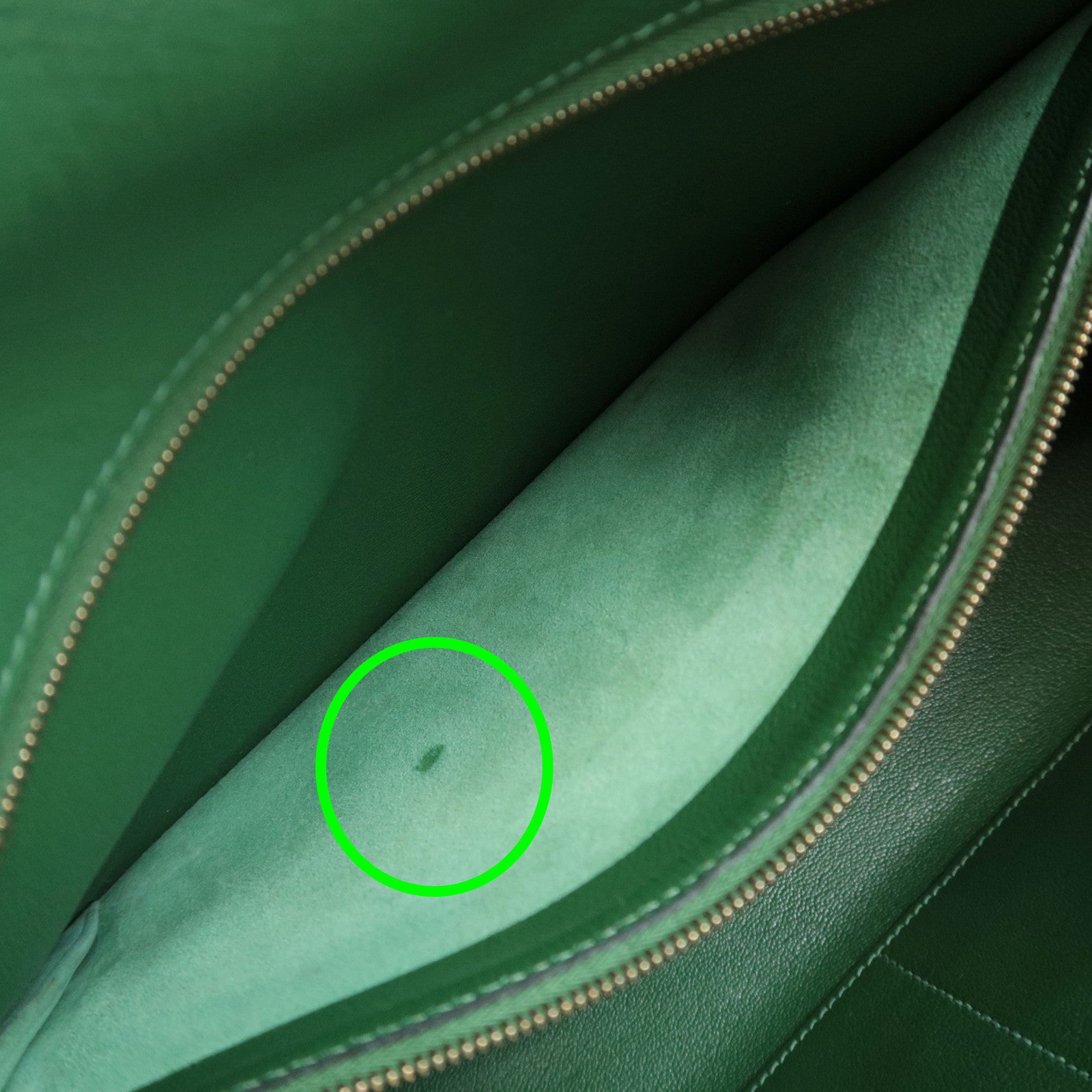HERMES Kelly 32 □D Stamp (2000) Courchevel Green