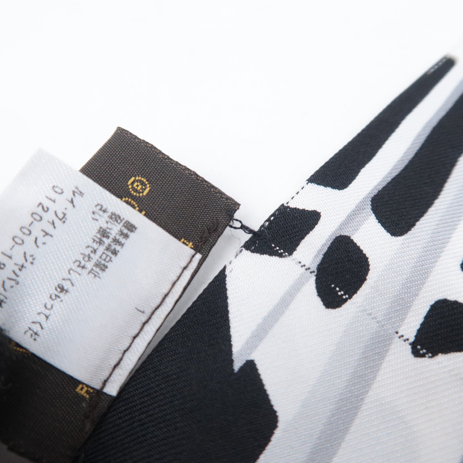 Louis Vuitton Bandeau Scarf 100% Silk Black White MP1834
