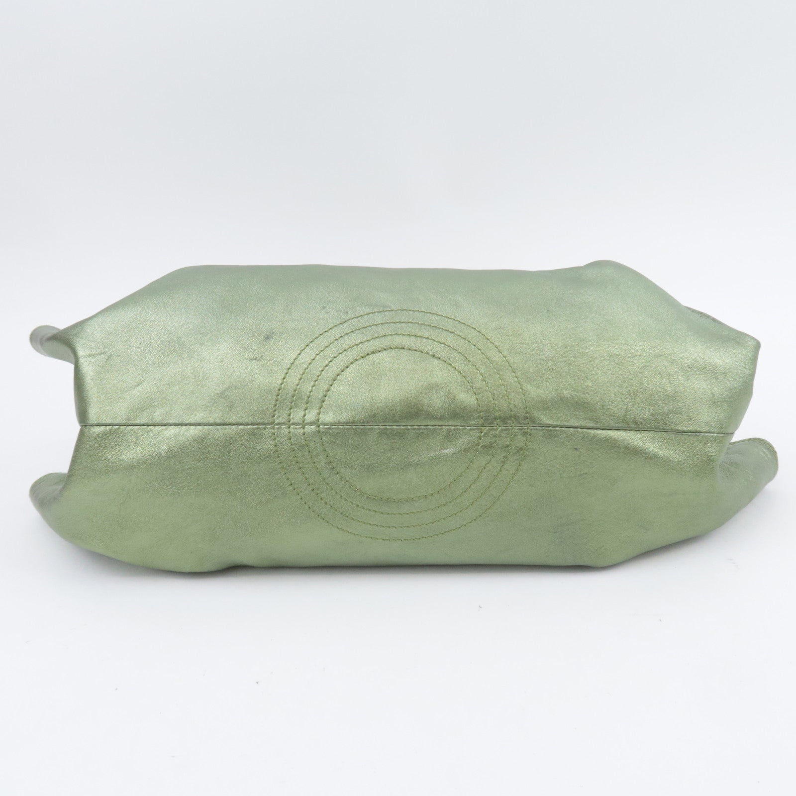 LOEWE Nappa Aire Leather Shoulder Bag Metallic Green