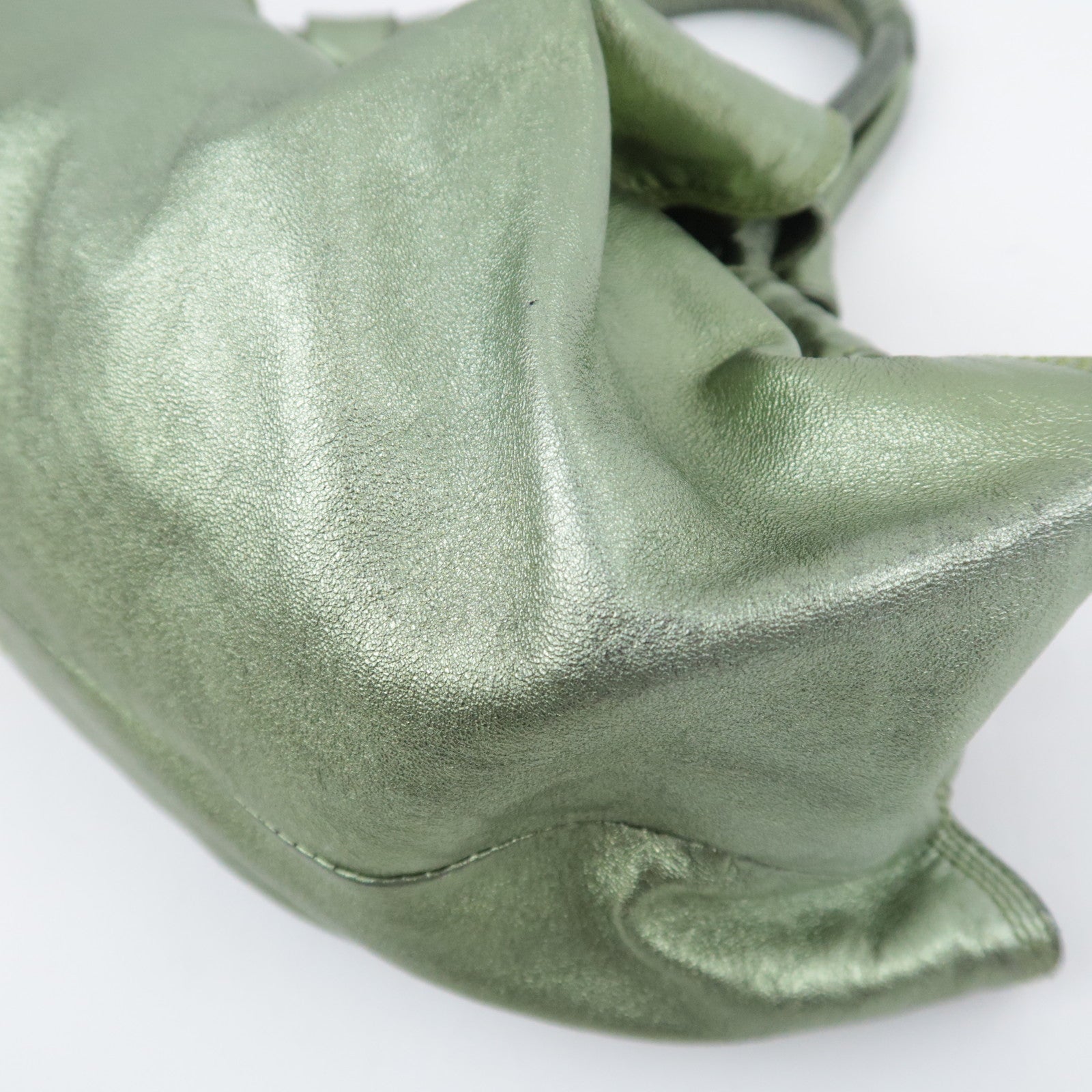 LOEWE Nappa Aire Leather Shoulder Bag Metallic Green